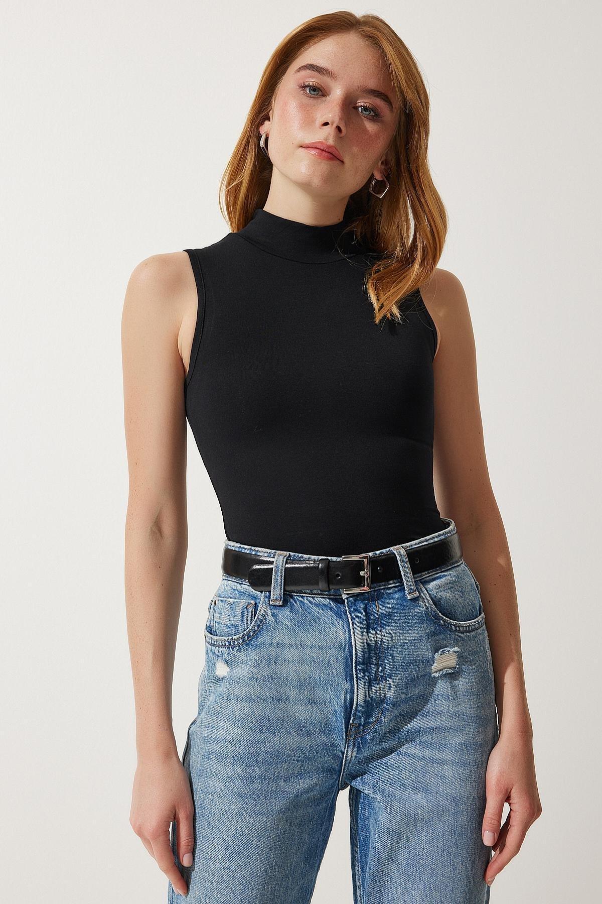 Black Sleeveless Knit Blouse, C101_5720, large image number 1