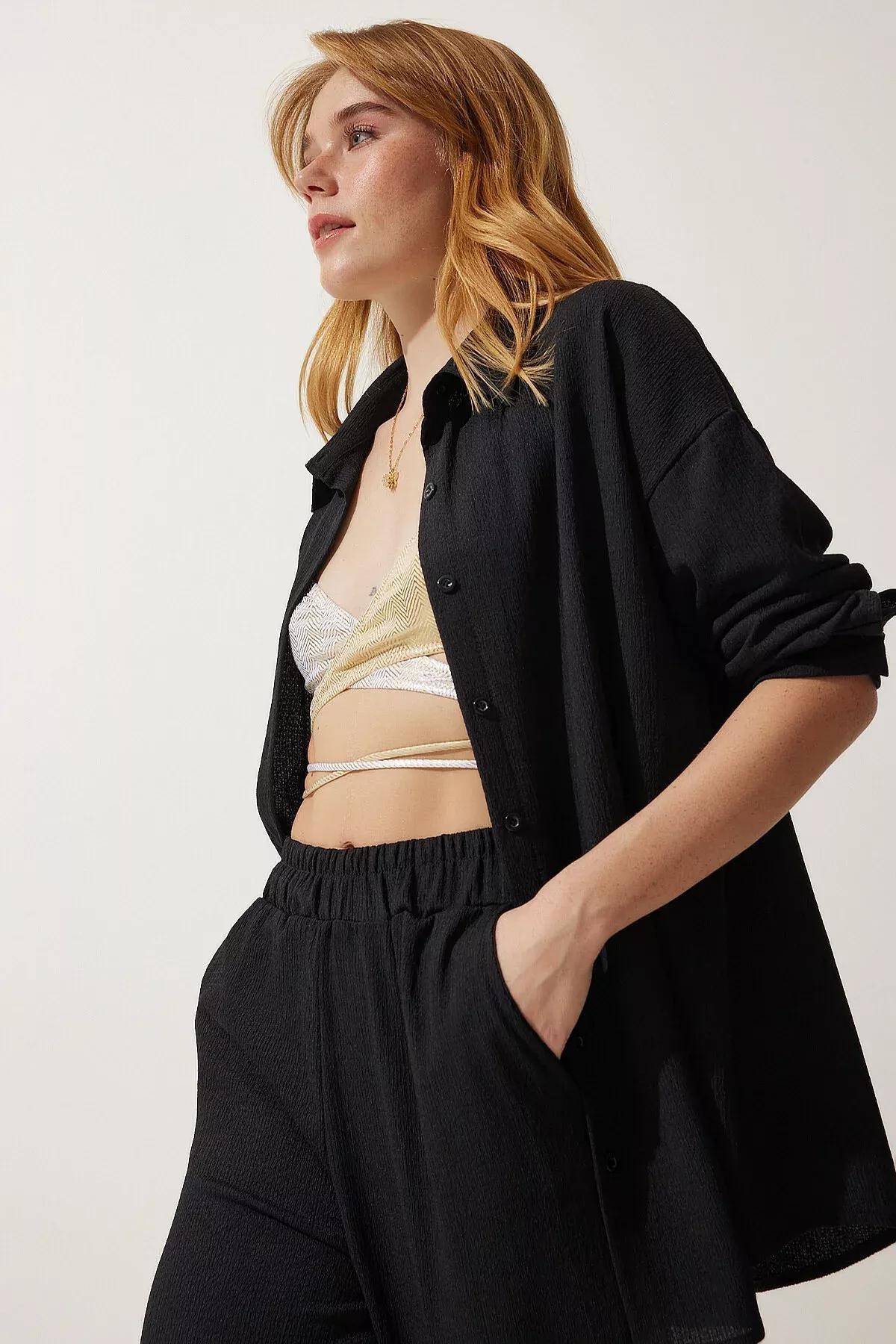 Black Casual Knitted Co-Ord Set, BLACK, large image number 3