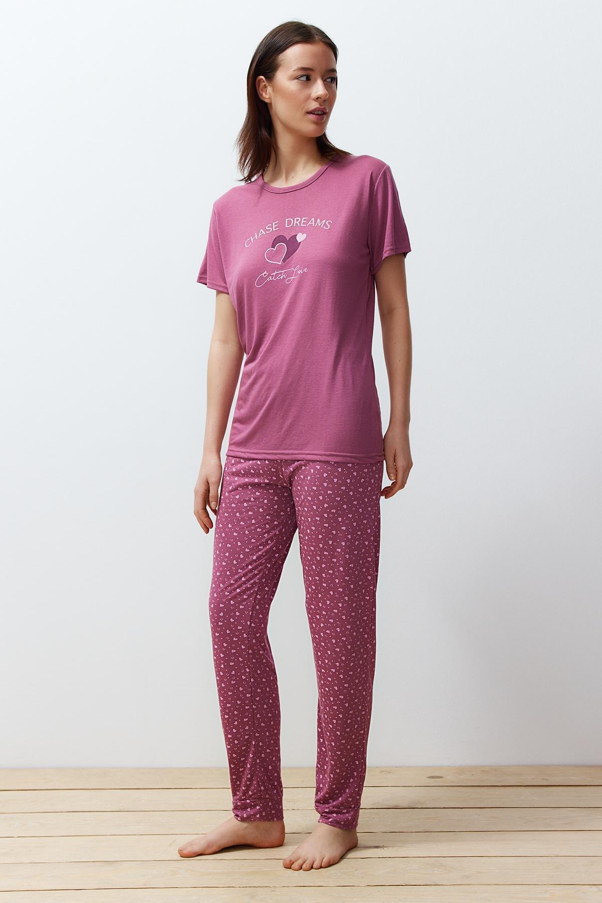 Pink Printed Pyjama Set, , large image number 1