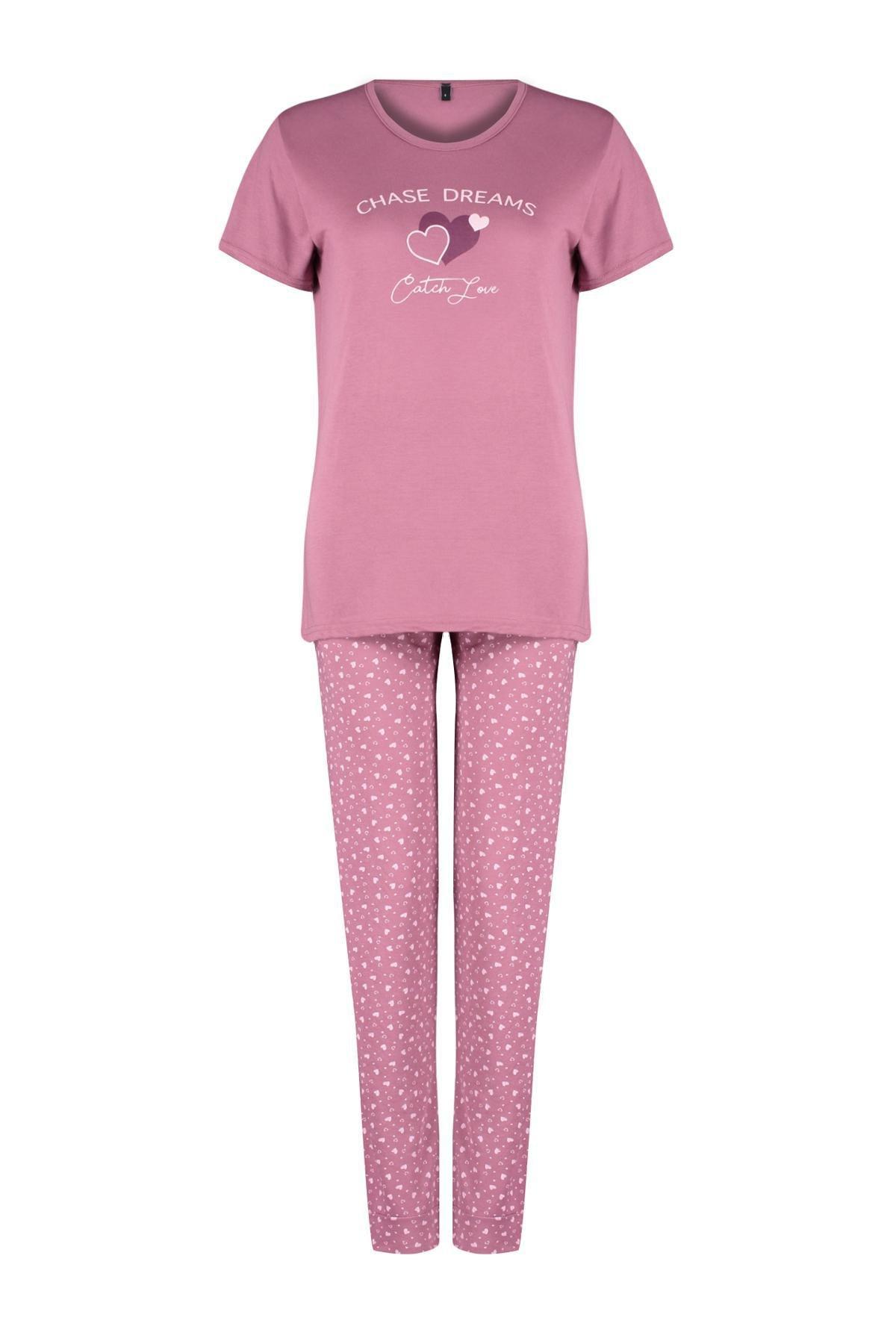 Pink Printed Pyjama Set, , large image number 5
