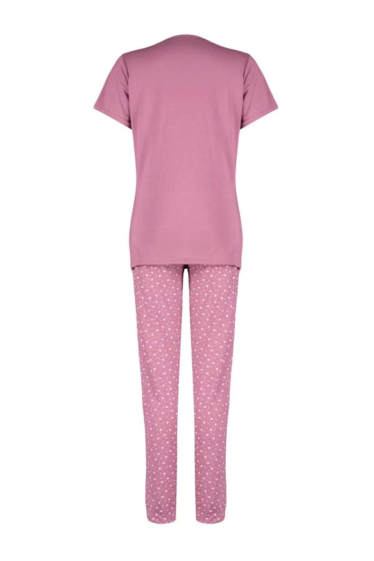 Pink Printed Pyjama Set, Dried rose, large image number 6