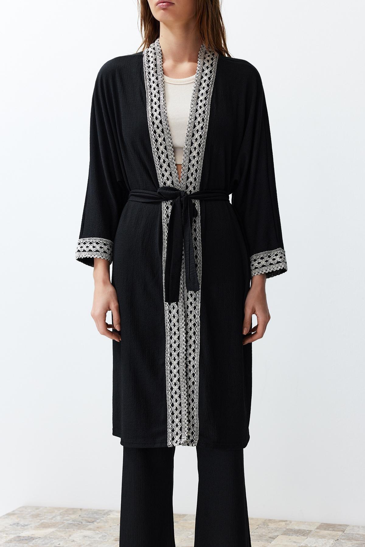 Black Detailed Woven Co-Ord Set, , large image number 2