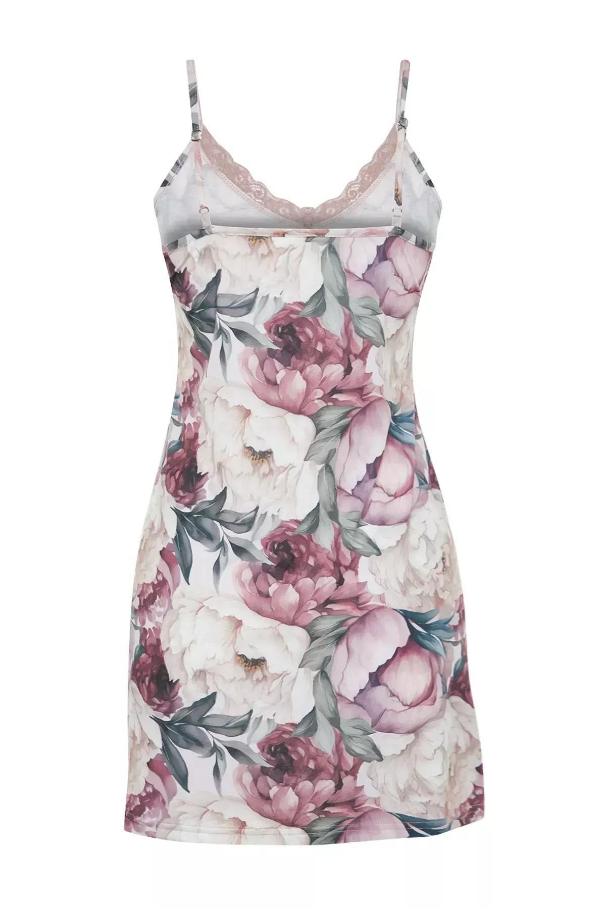 Multicolour Detailed Nightgown, , large image number 6