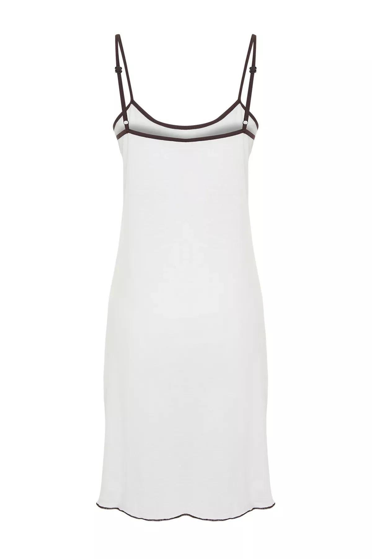 Ecru Brown Printed Nightgown, Ecru, large image number 6