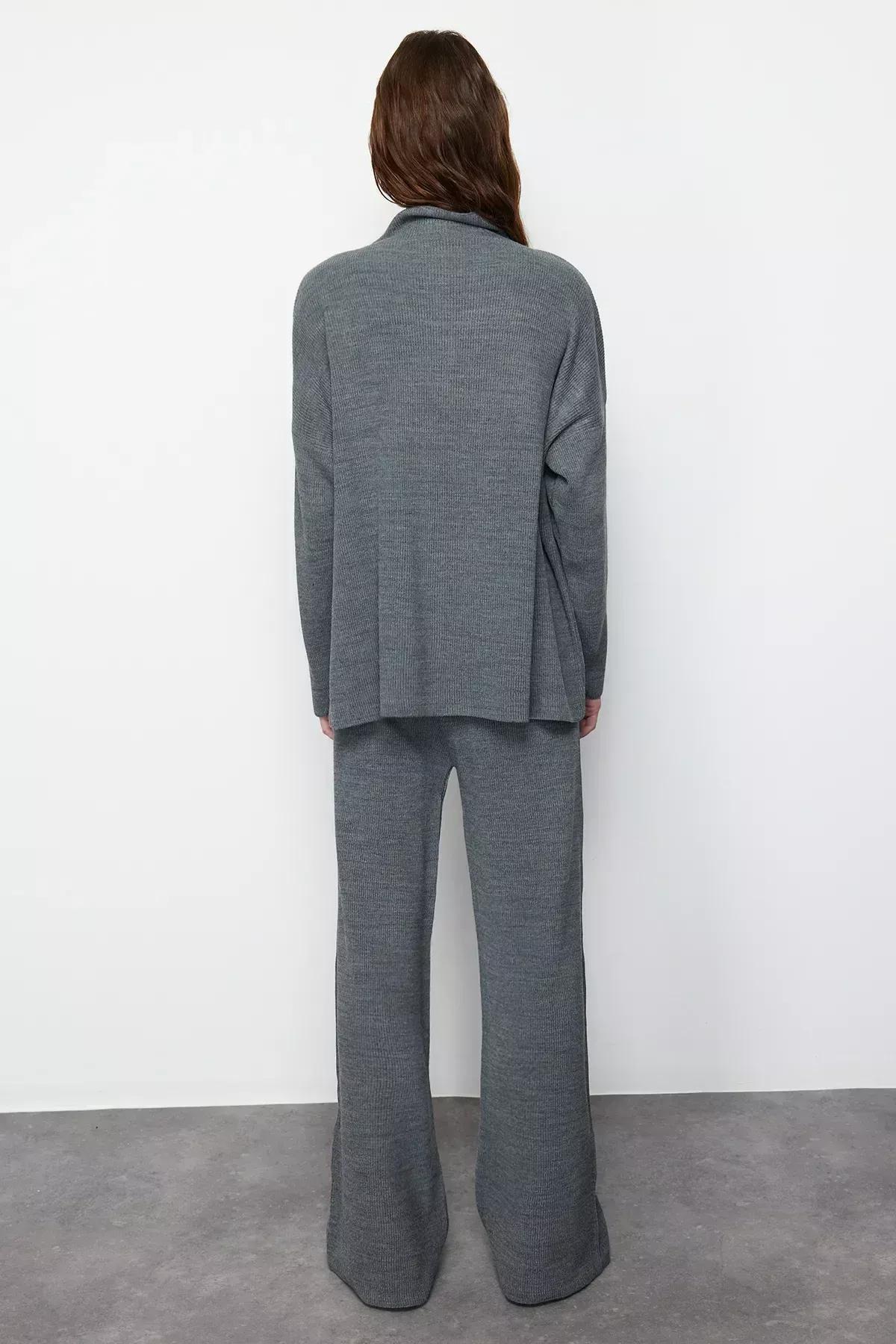 Grey Comfortable Cut Knitwear Co-Ord Set, C101_5662, large image number 4