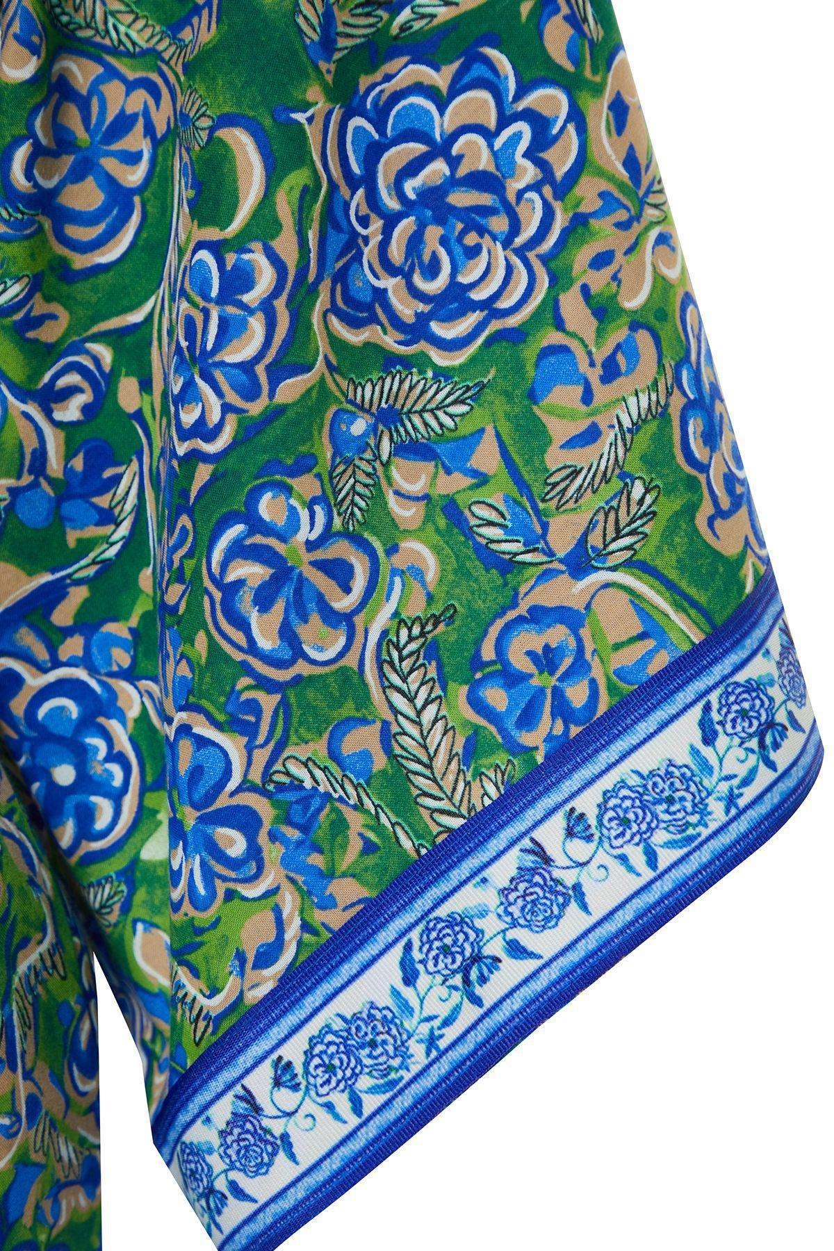 Floral Patterned Belted Maxi Woven Ribbon Accessory Kimono & Kaftan TBESS24KM00044, Very colorful, large image number 6
