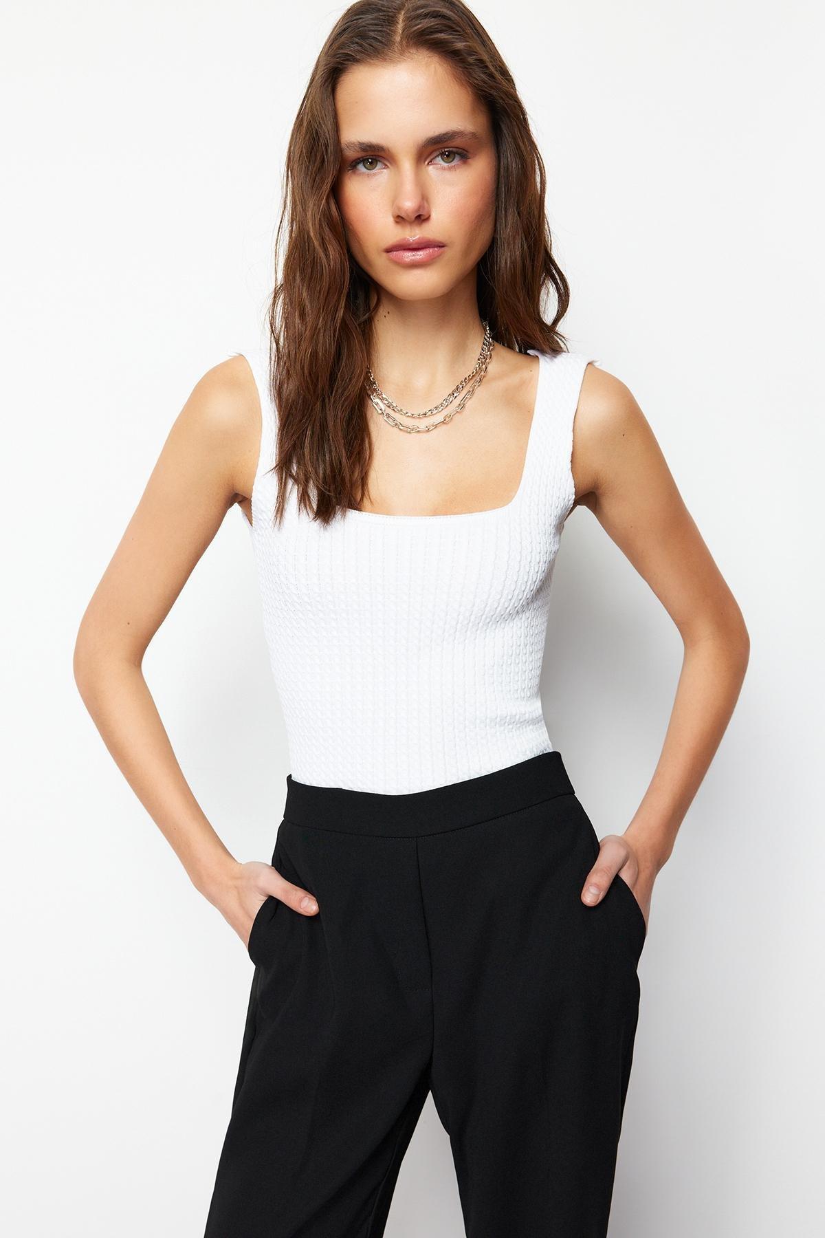 Ecru Knitwear Blouse, Ecru, large image number 0