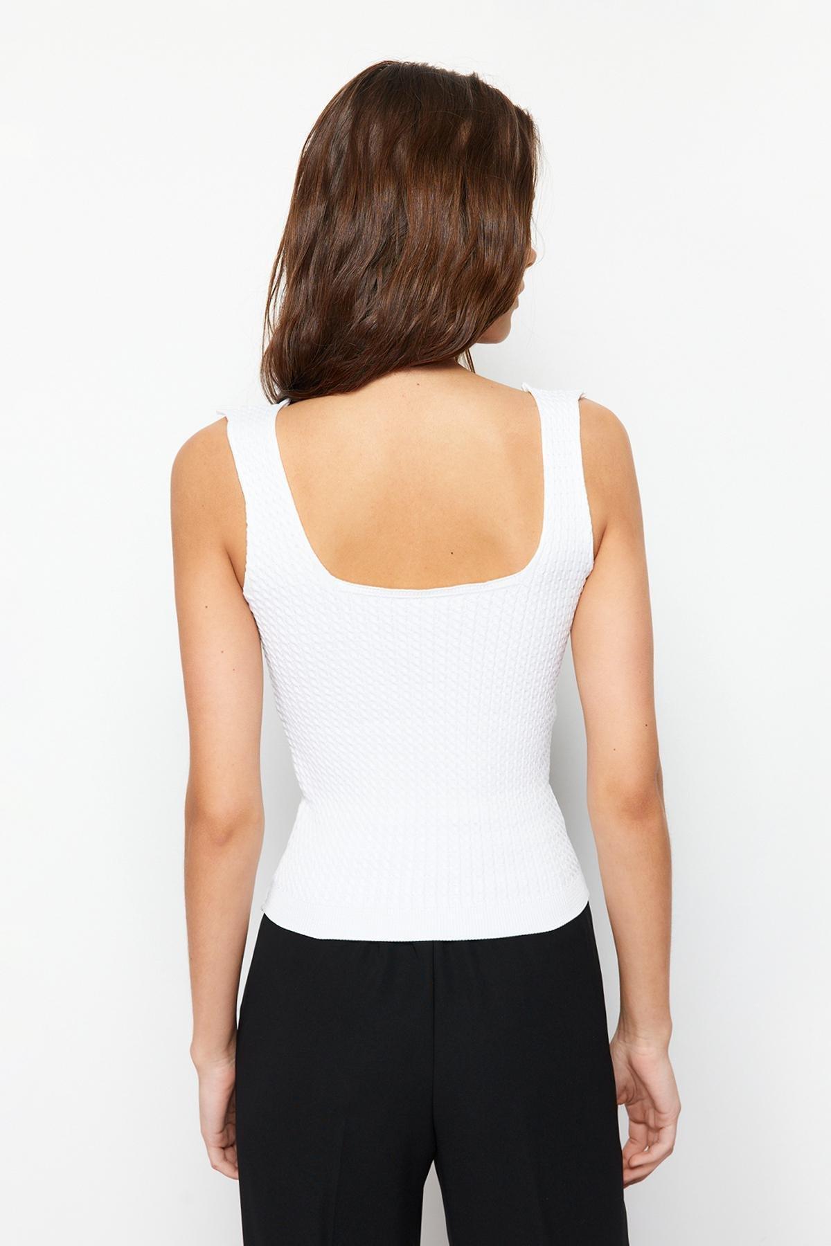Ecru Knitwear Blouse, Ecru, large image number 3