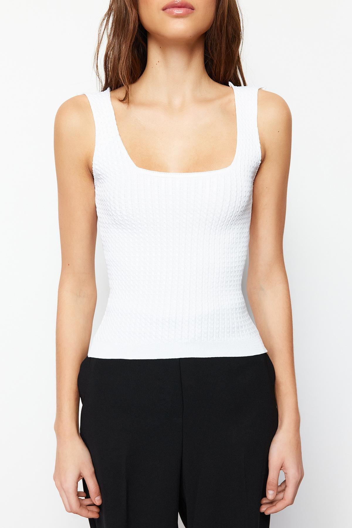 Ecru Knitwear Blouse, Ecru, large image number 4