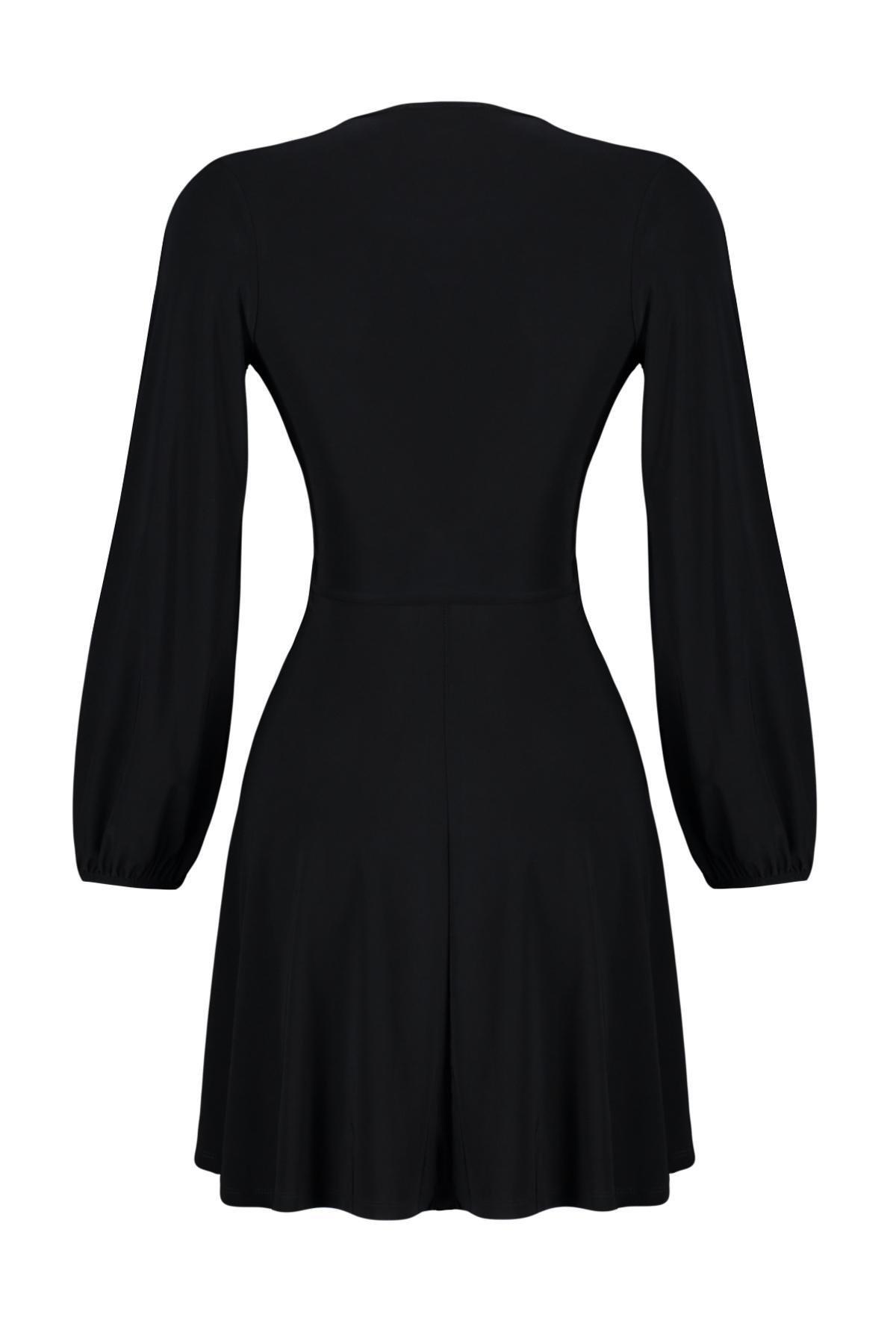 Black Straight Sandy Midi Dress, , large image number 5