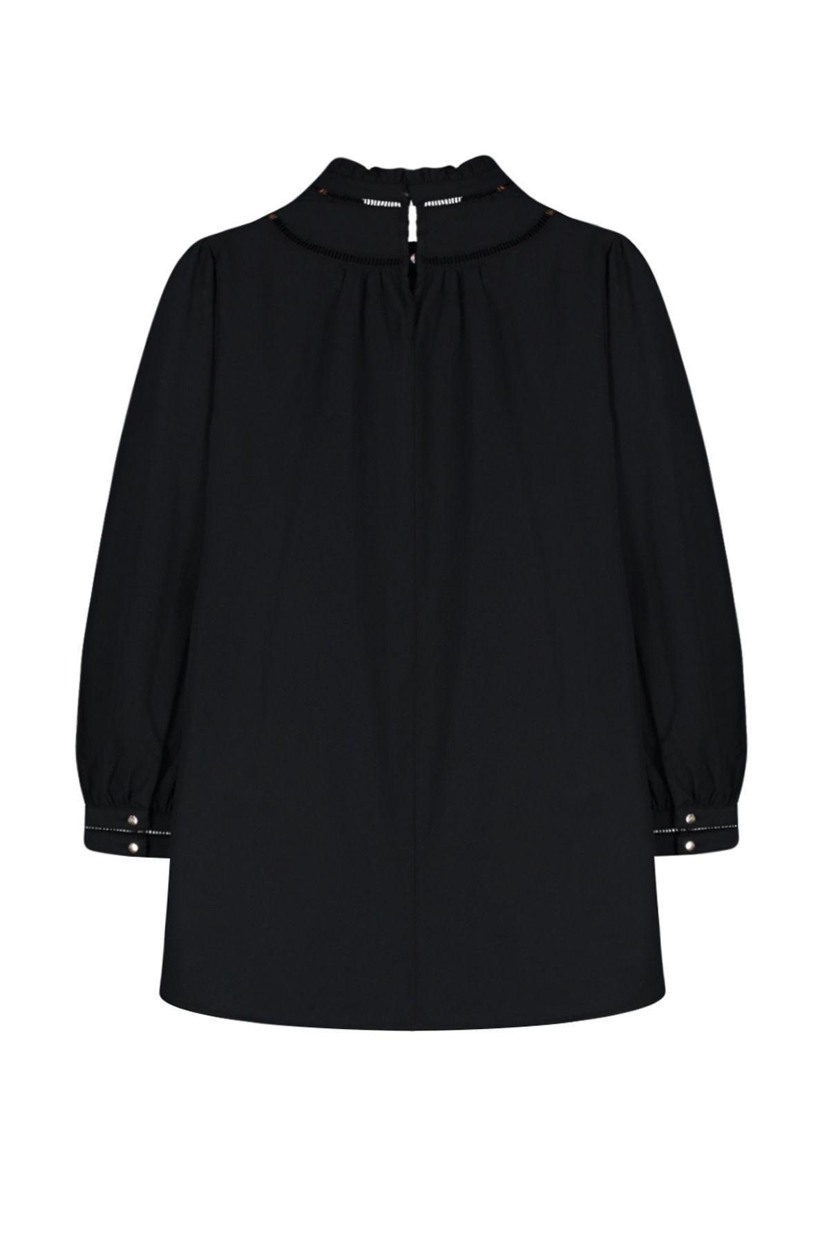 Black Classic Long Blouse, , large image number 0