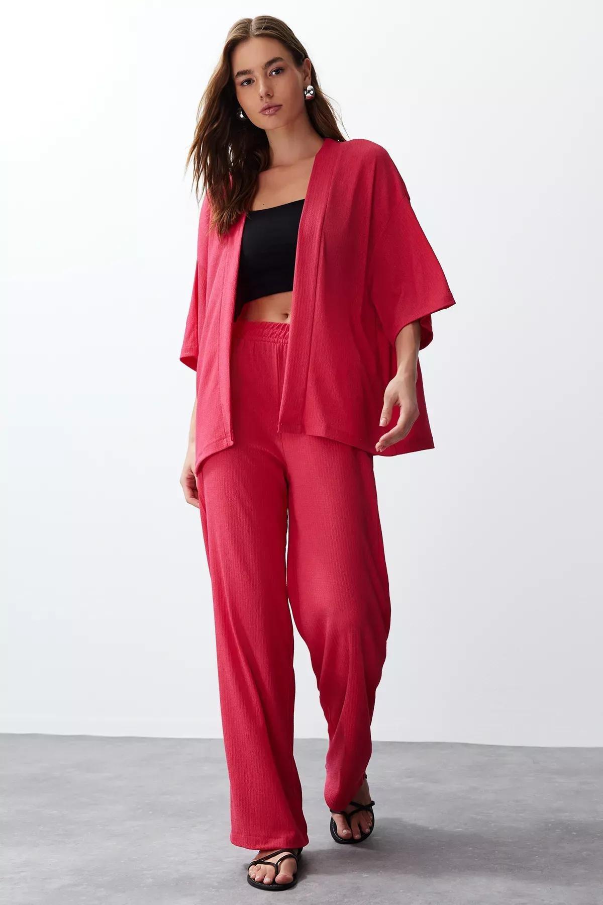 Pink Relaxed Knitted Co-Ord Set, , large image number 0