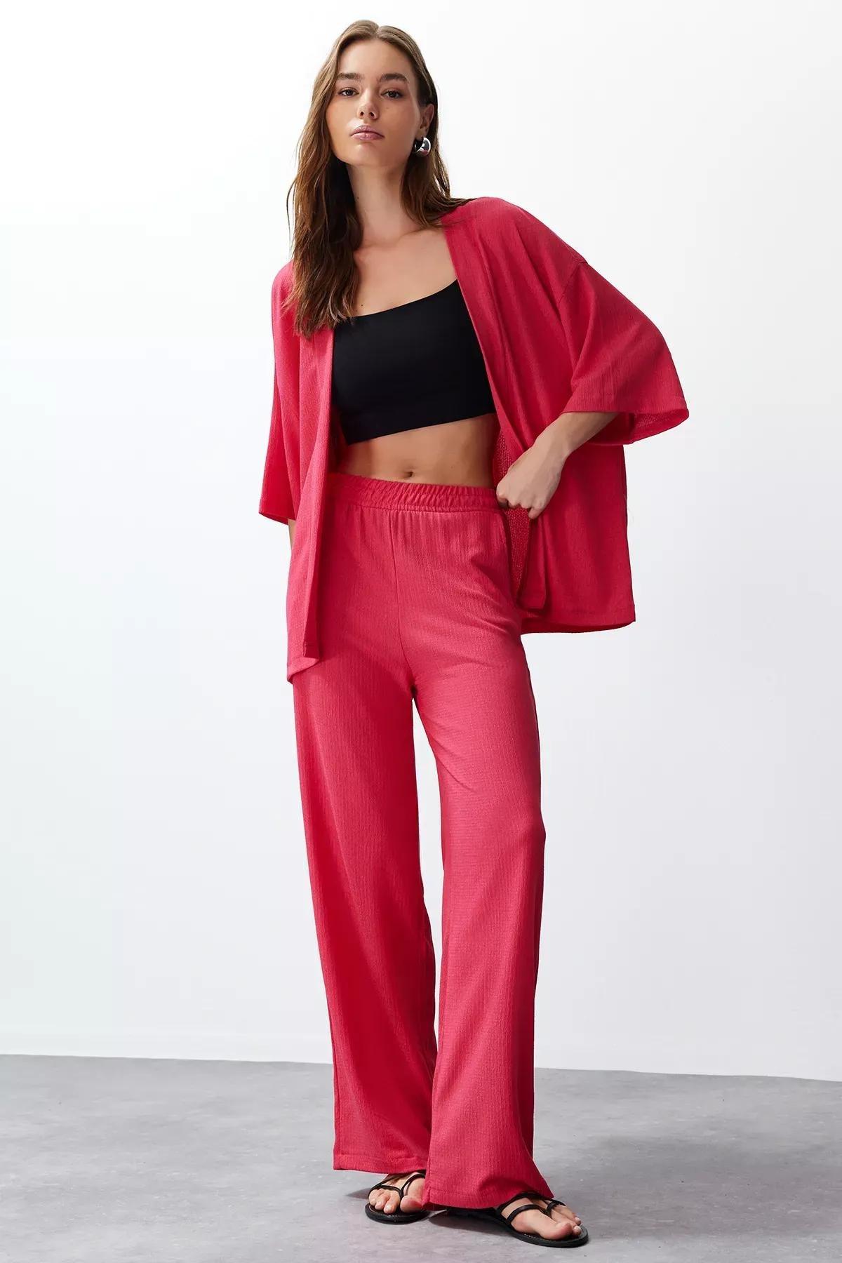 Pink Relaxed Knitted Co-Ord Set, , large image number 2