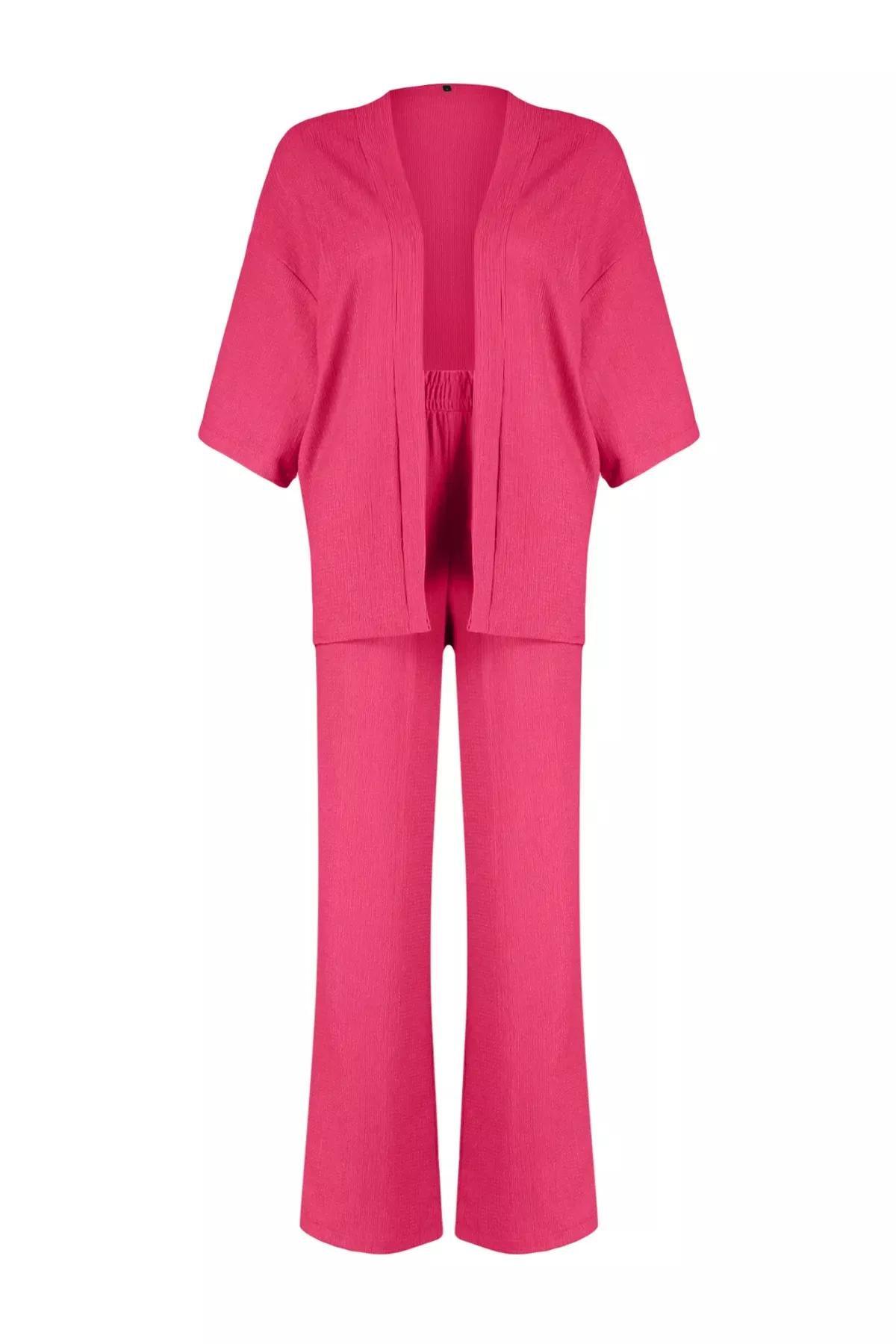 Pink Relaxed Knitted Co-Ord Set, , large image number 5