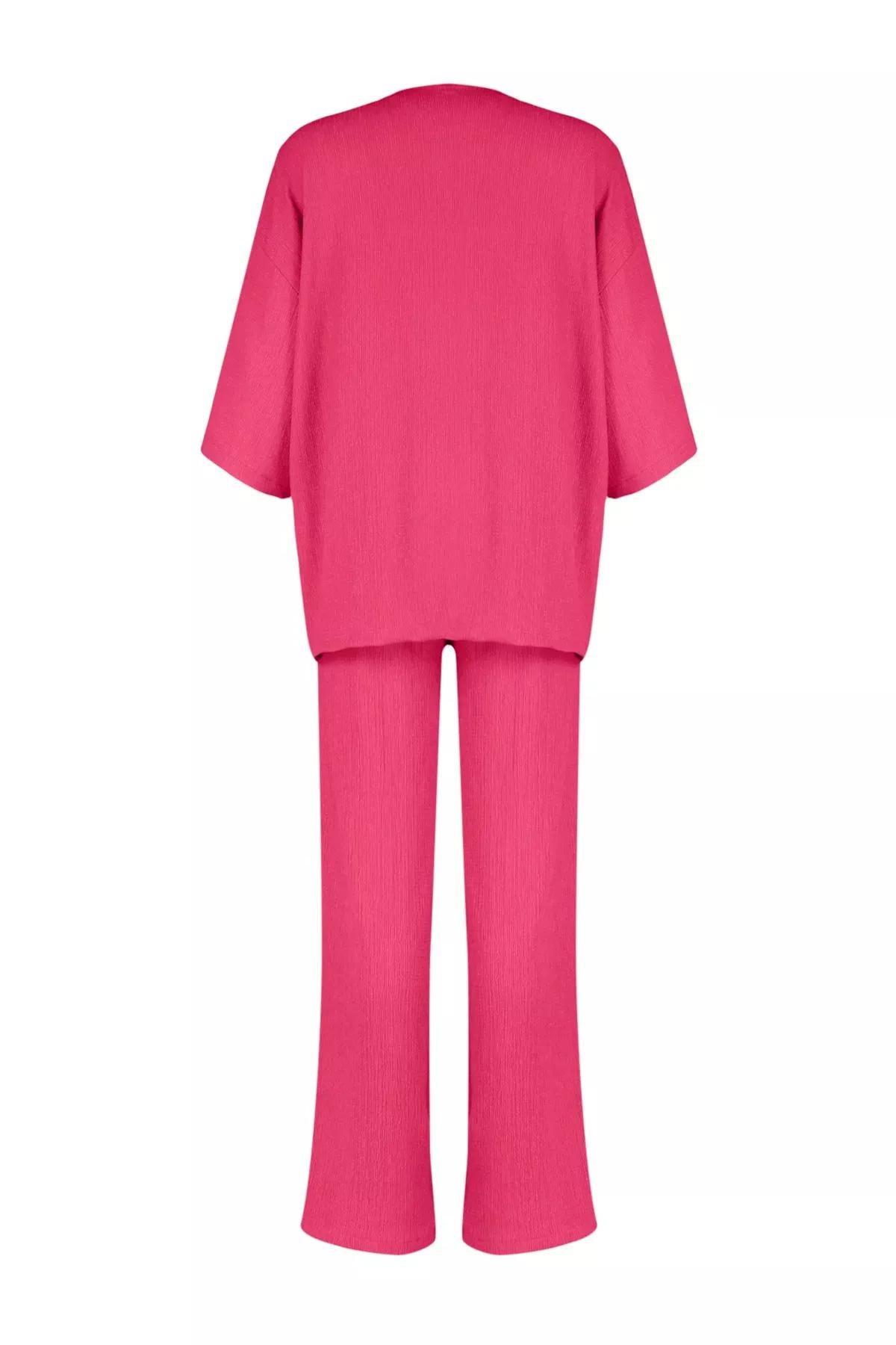 Pink Relaxed Knitted Co-Ord Set, , large image number 6