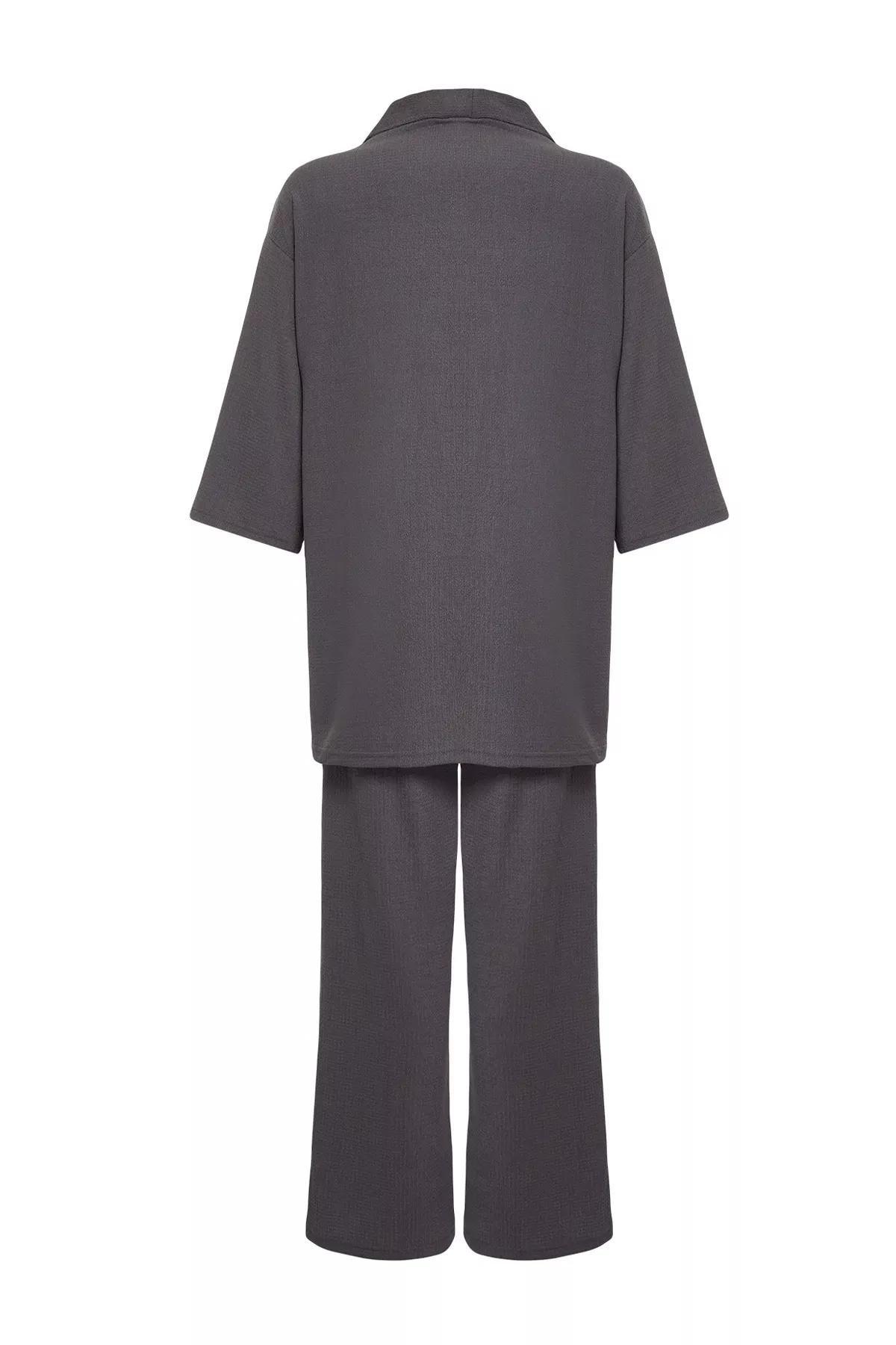 Black Relaxed Kimono Set, , large image number 6
