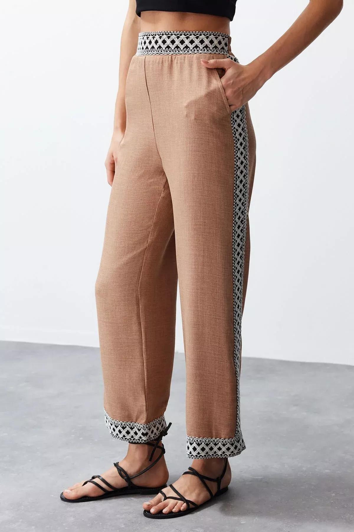 Beige Embroidered Woven Co-Ord Set, C101_1491, large image number 4