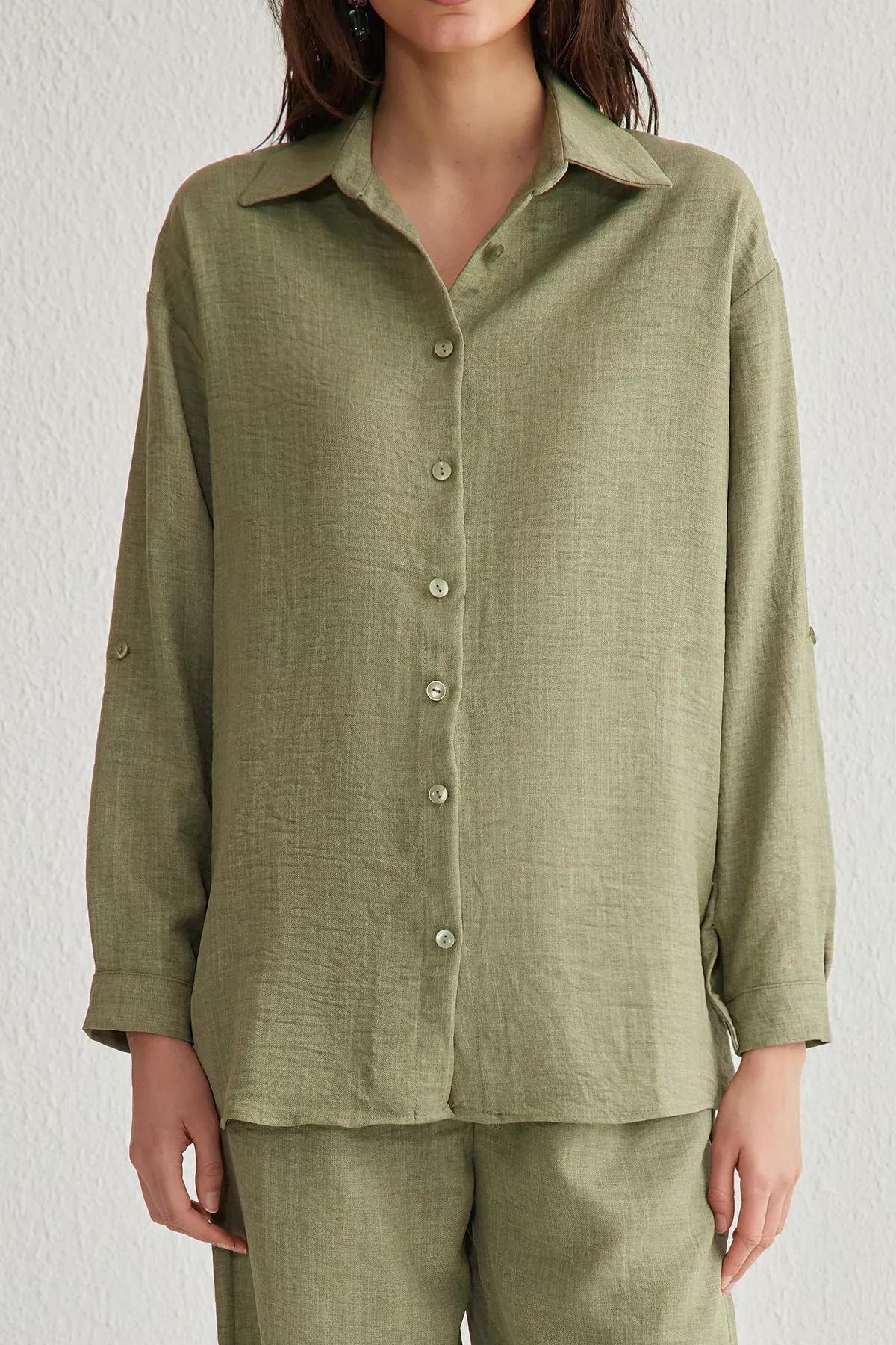 Green Knit Lounge Set, Light Khaki, large image number 2