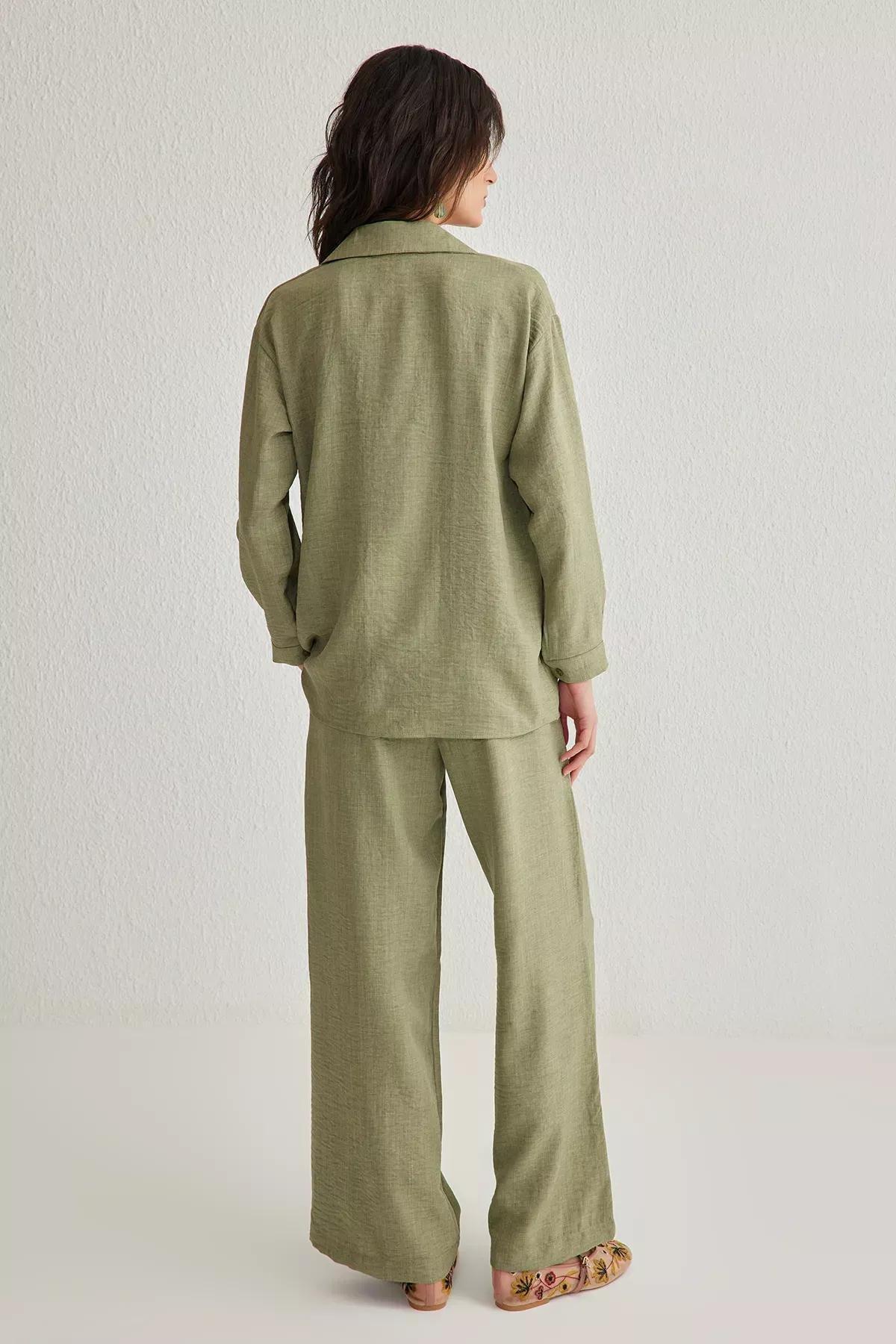 Green Knit Lounge Set, Light Khaki, large image number 4