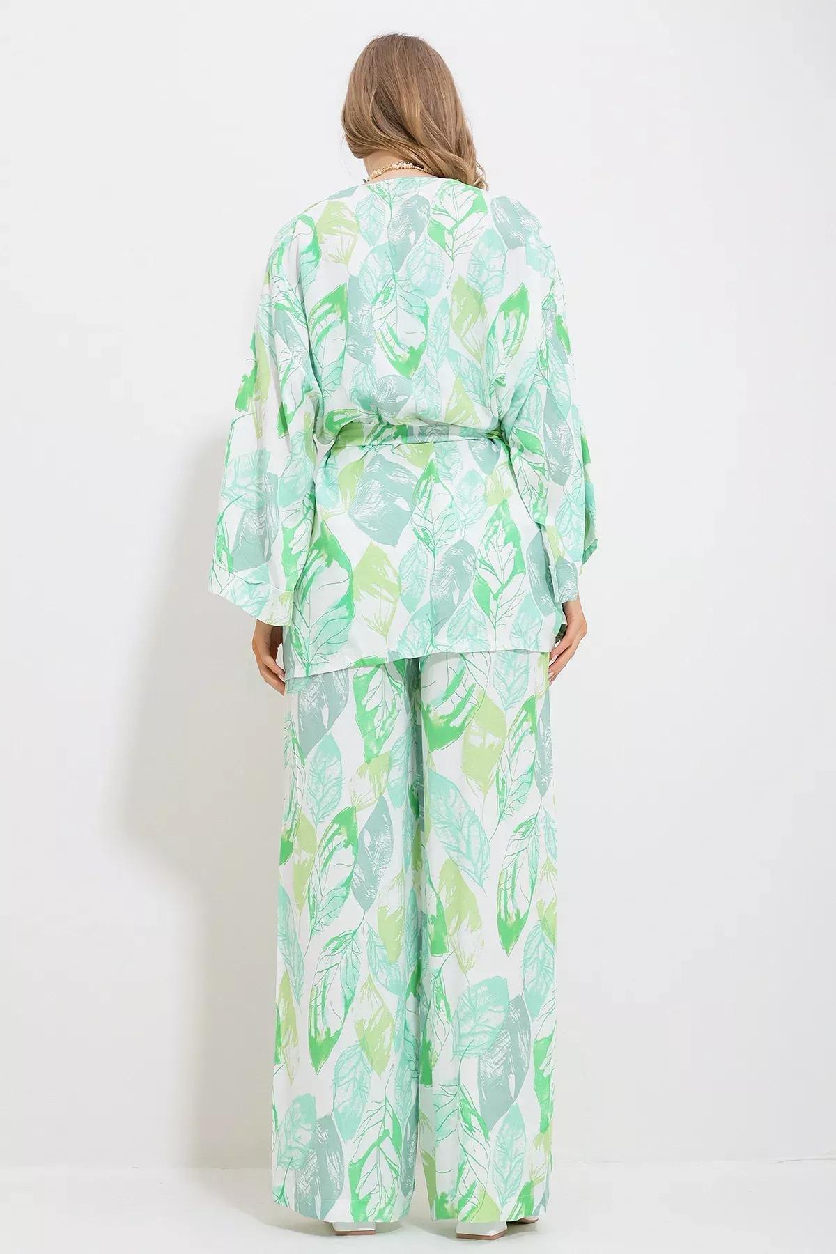 Green Kimono Jacket Set, , large image number 4