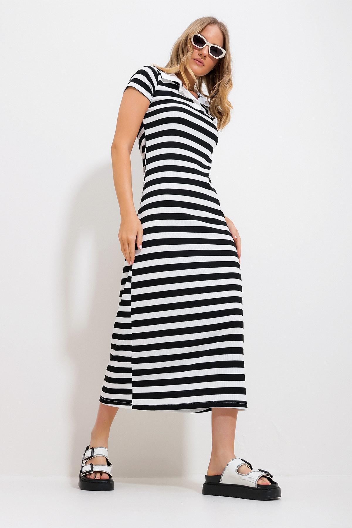 Black Striped Shirt Maxi Dress, , large image number 2
