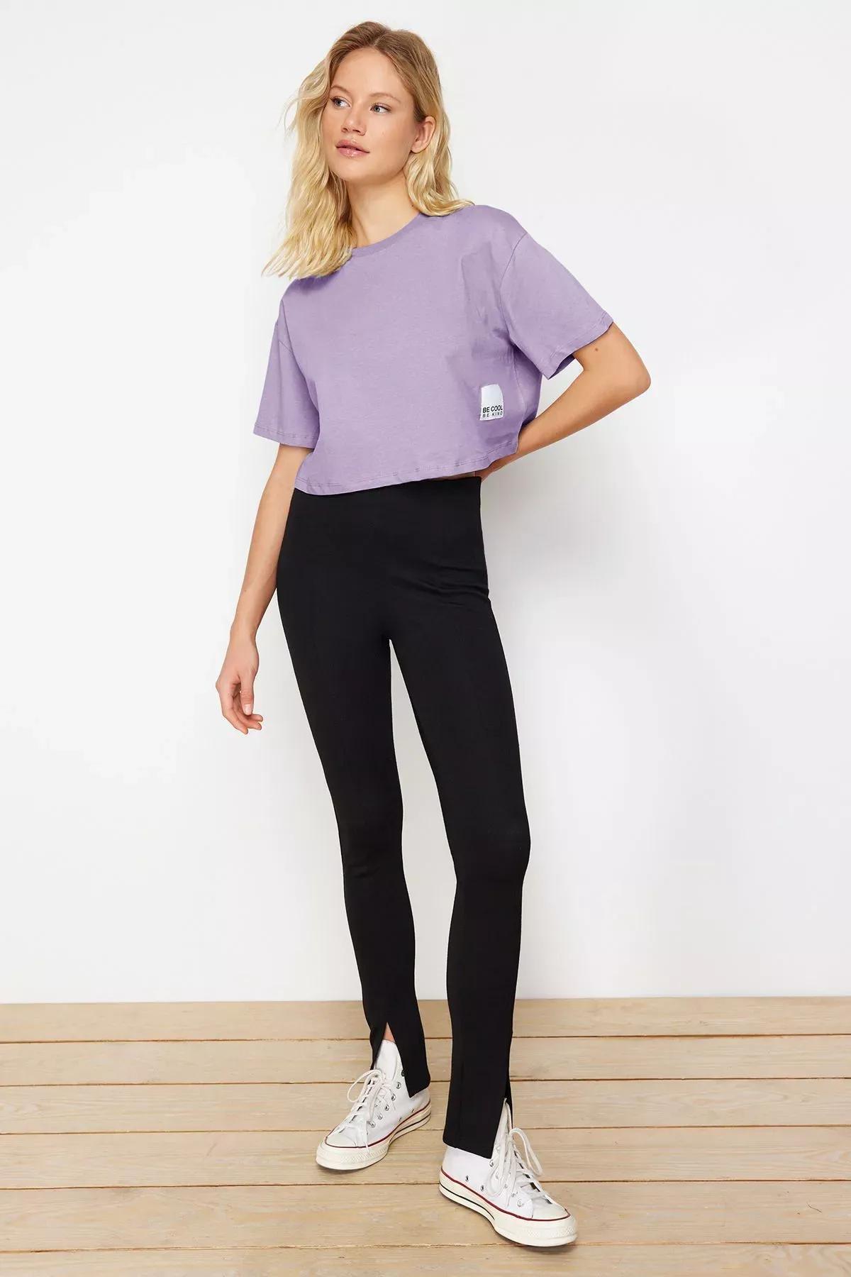 Purple Relaxed Weaving T-Shirt, , large image number 3