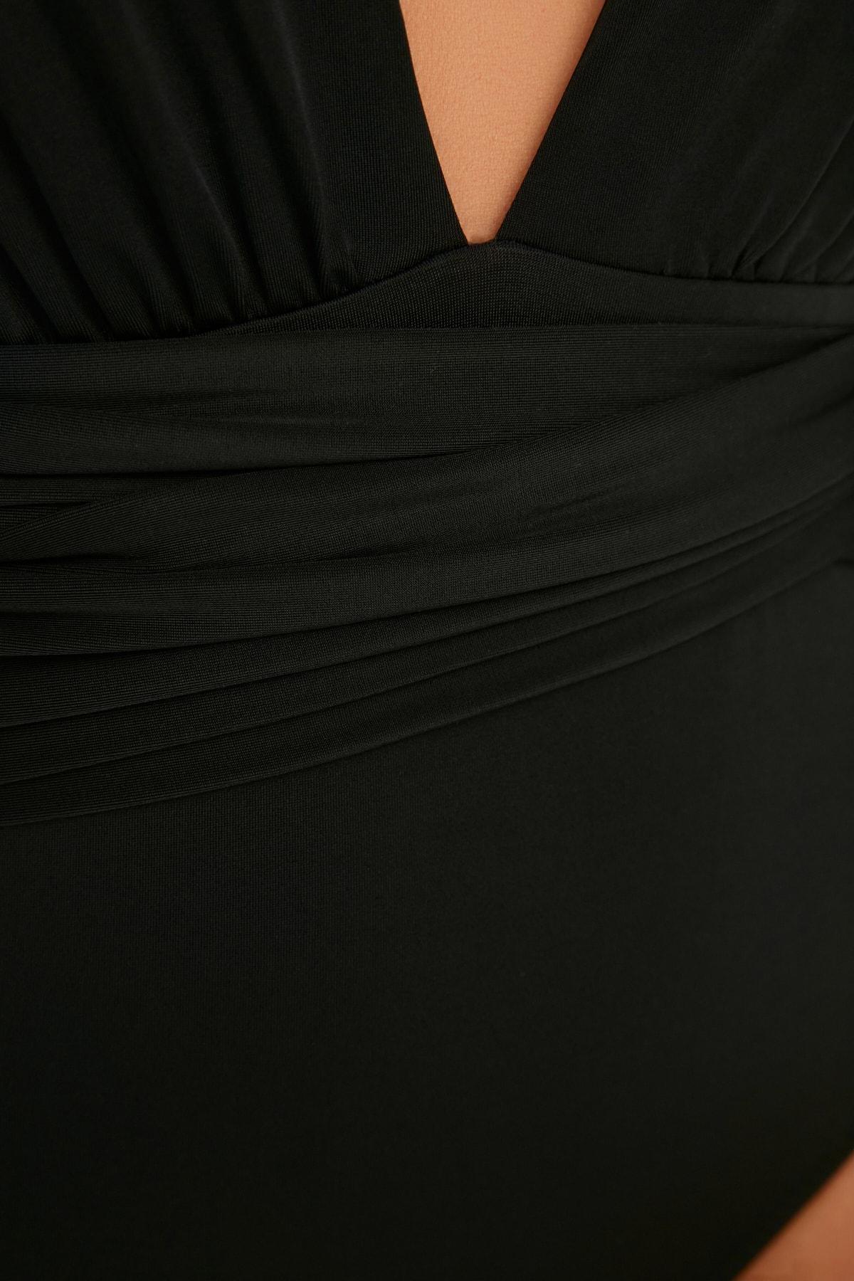 Black Plain Swimsuit, , large image number 4