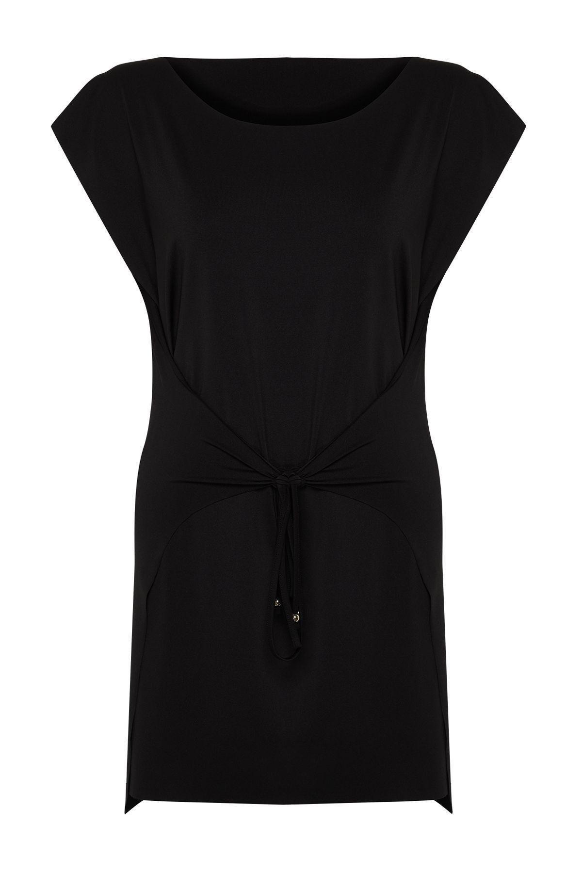 Black Knot Shift Mini Dress, , large image number 5