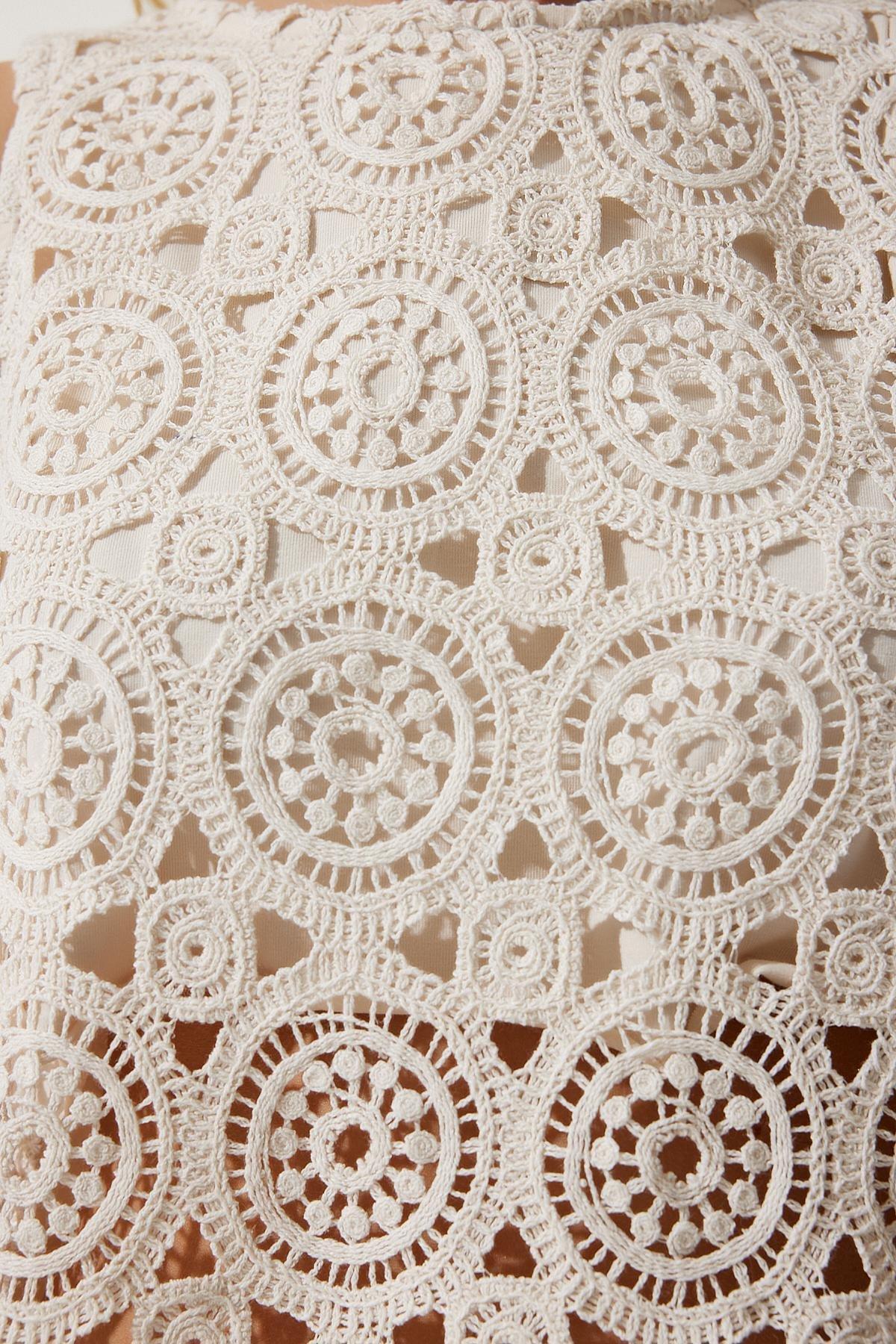 Womens Cream Lace Linen Blouse TP00035, single, , large image number 4