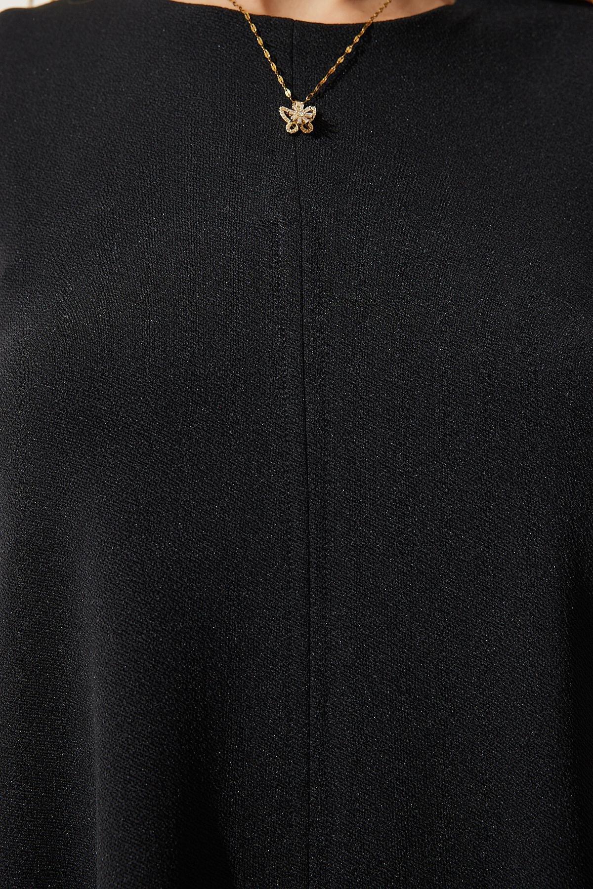 Womens Black Crew Neck Summer Woven Bell Dress RV00160, single, , large image number 5