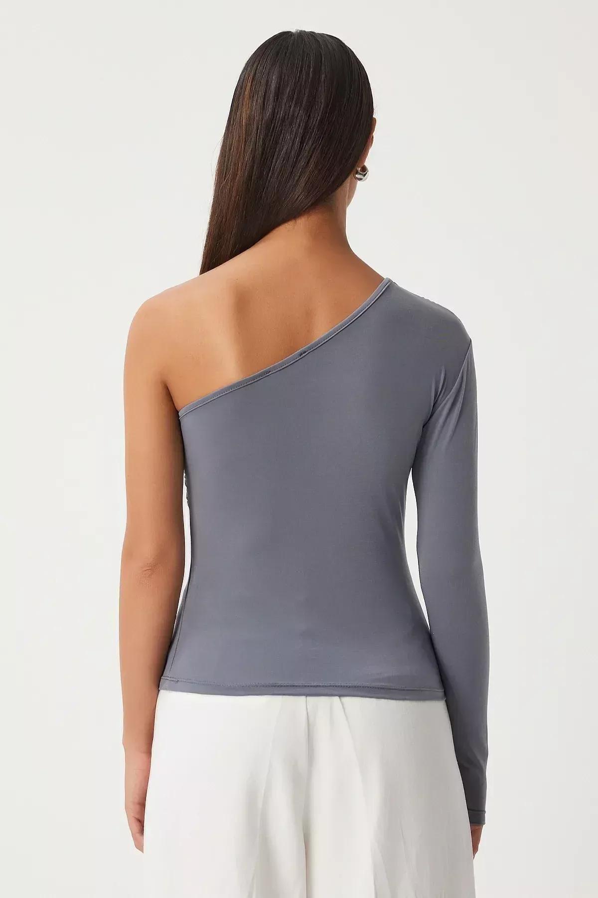 One-Shoulder Ruched Blouse, C101_5662, large image number 4