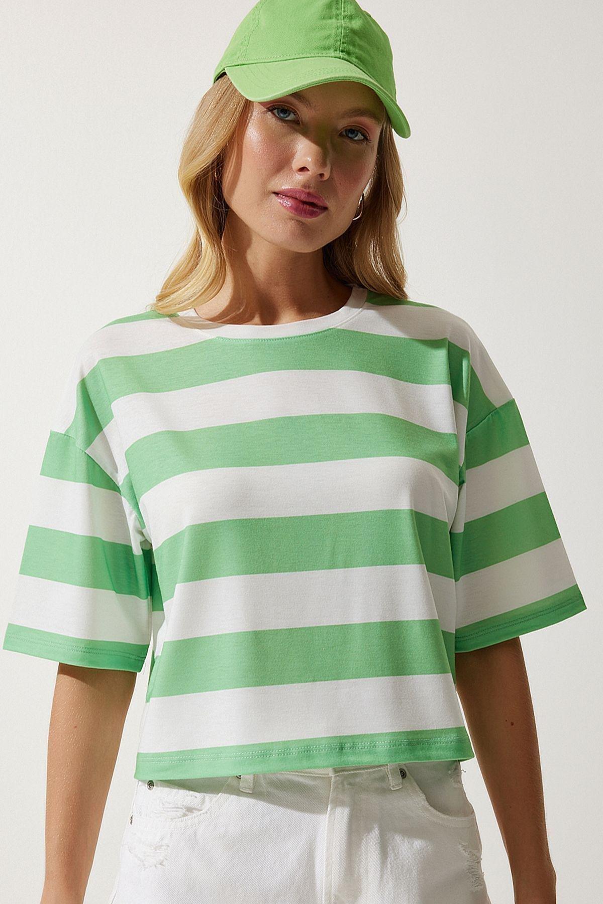 Multicolour Crew Neck Striped Knitted T-Shirt, , medium