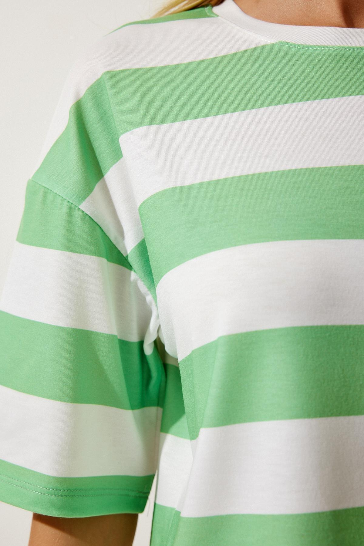 Multicolour Crew Neck Striped Knitted T-Shirt, , large image number 3