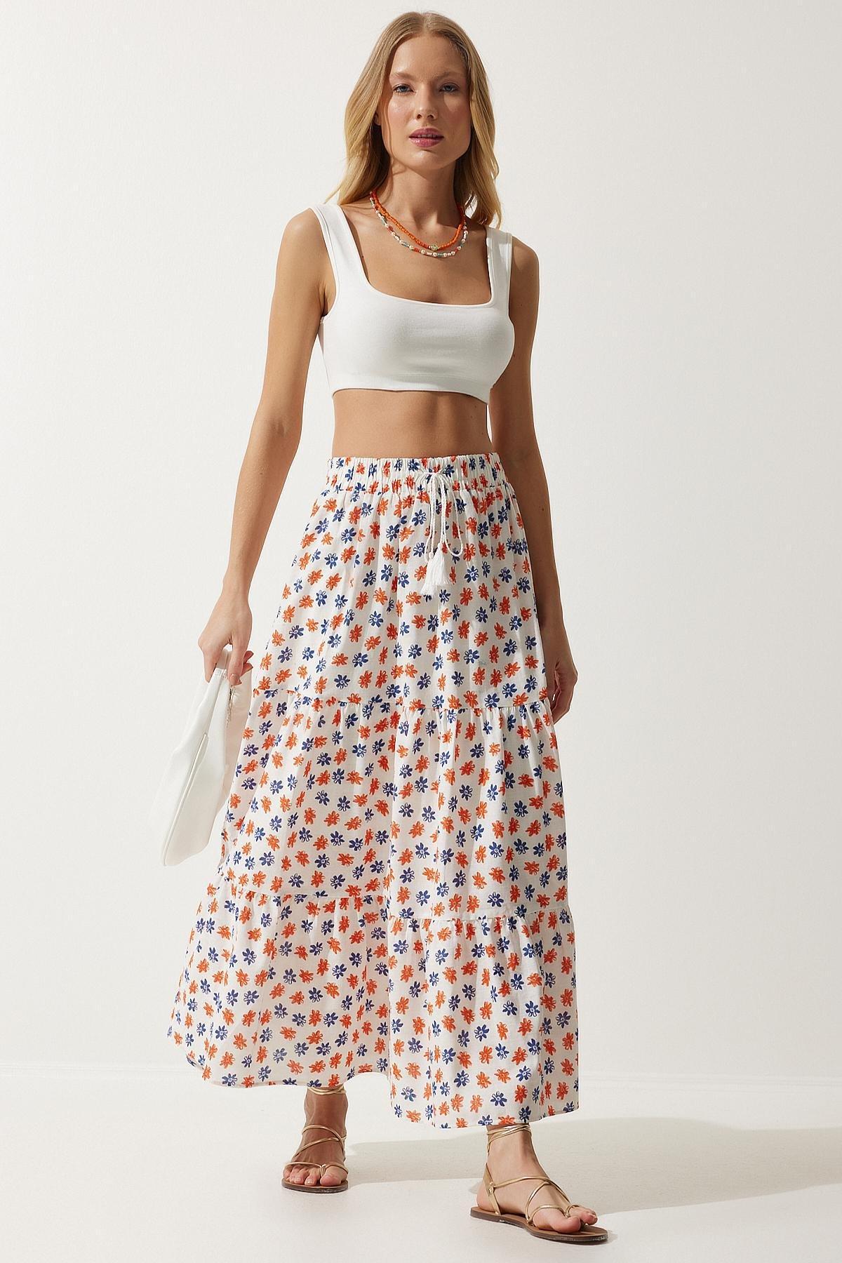 Multicolour Patterned Flounce Skirt, , large image number 0
