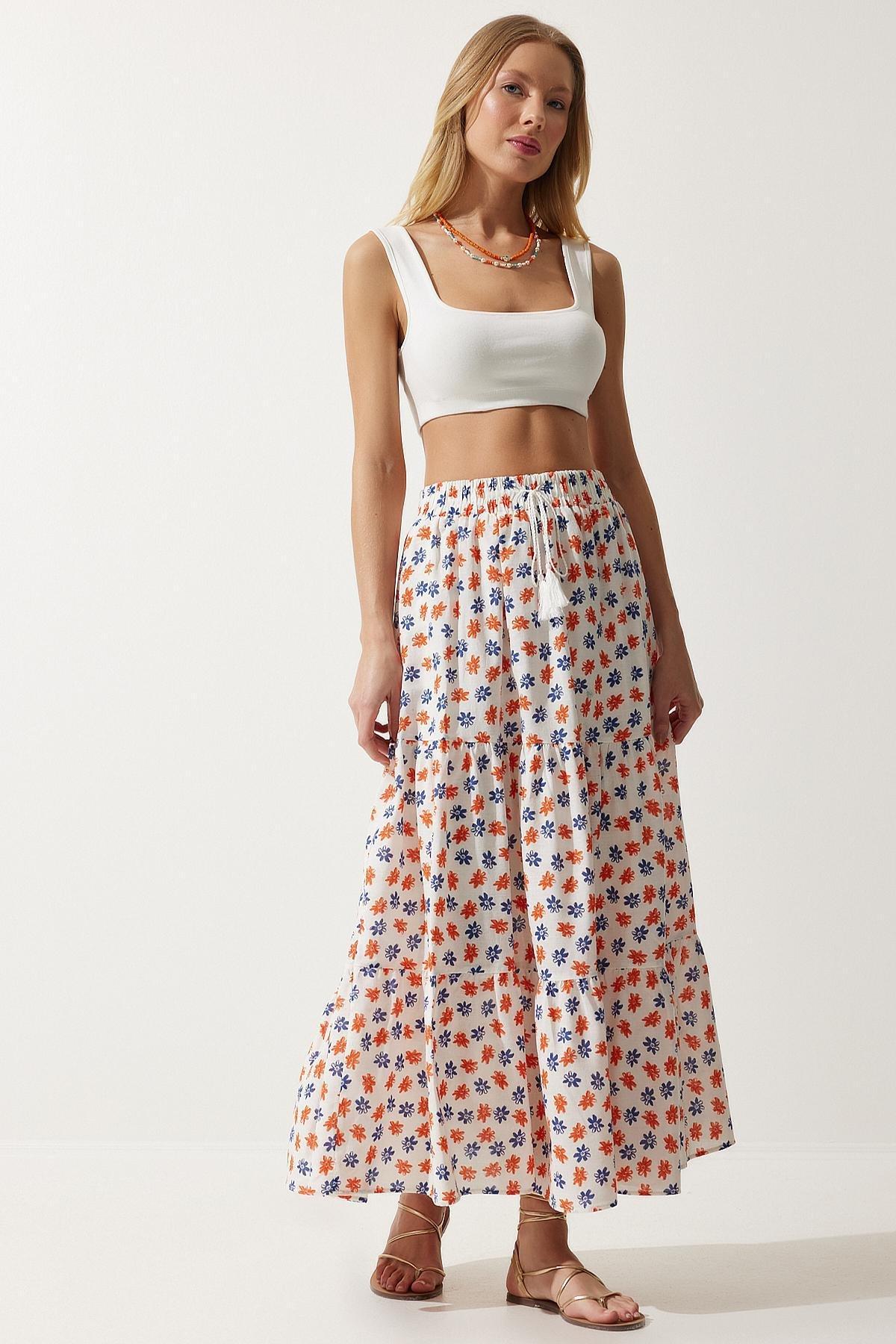 Multicolour Patterned Flounce Skirt, , large image number 1