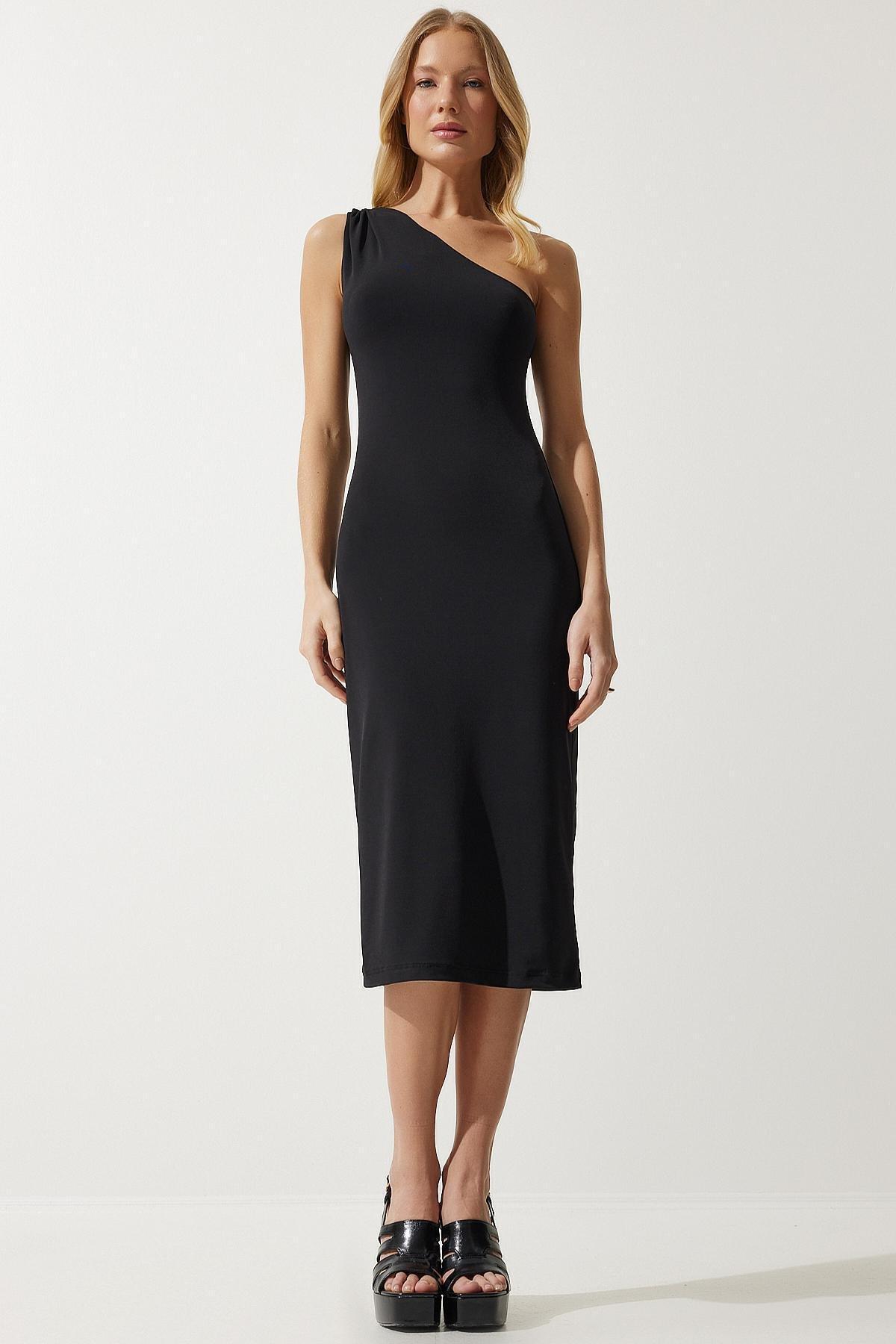 Black Cutout Bodycon Midi Dress, , large image number 0