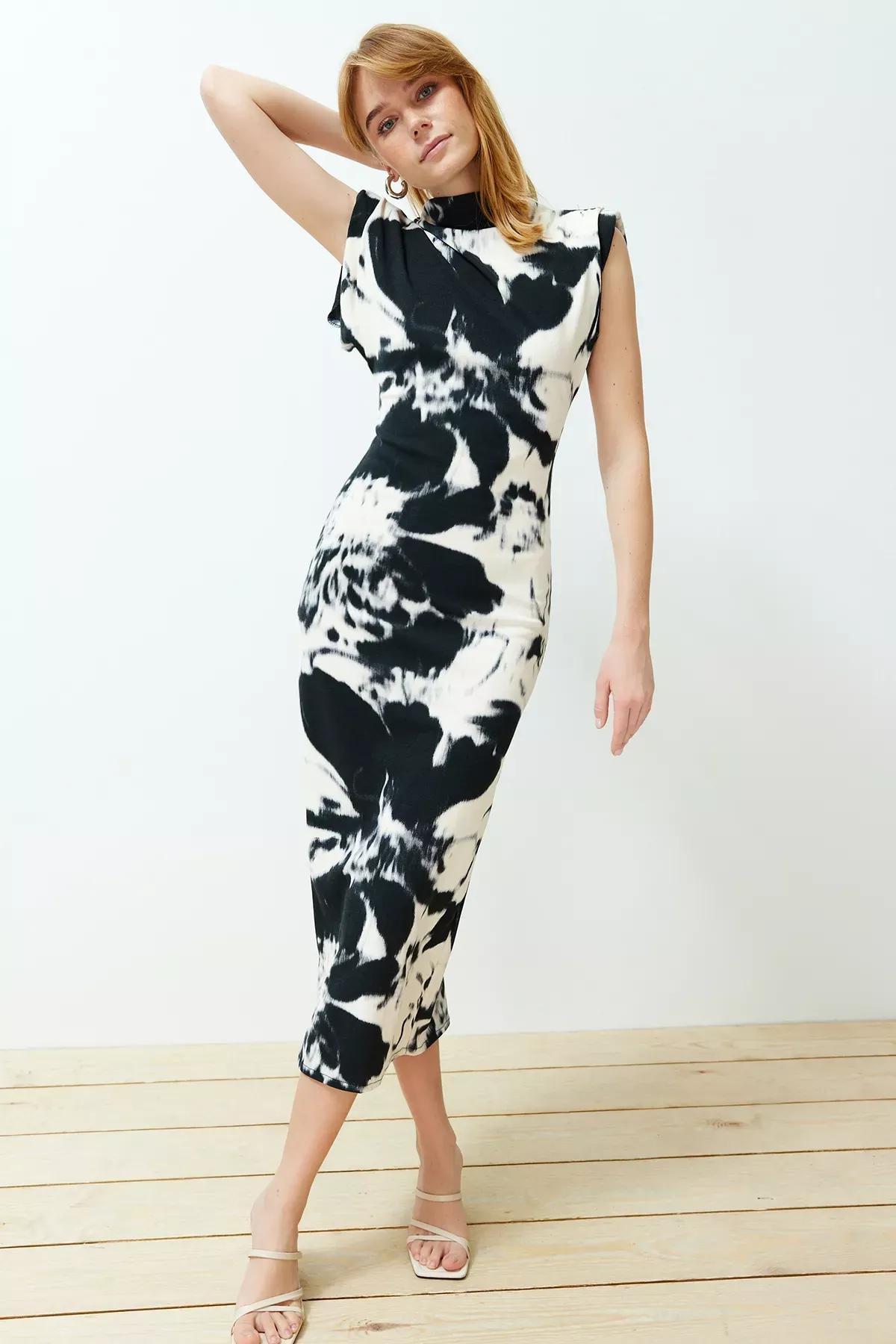 Multicolour Floral Padded Bodycon Maxi Dress, C101_5710, large image number 0