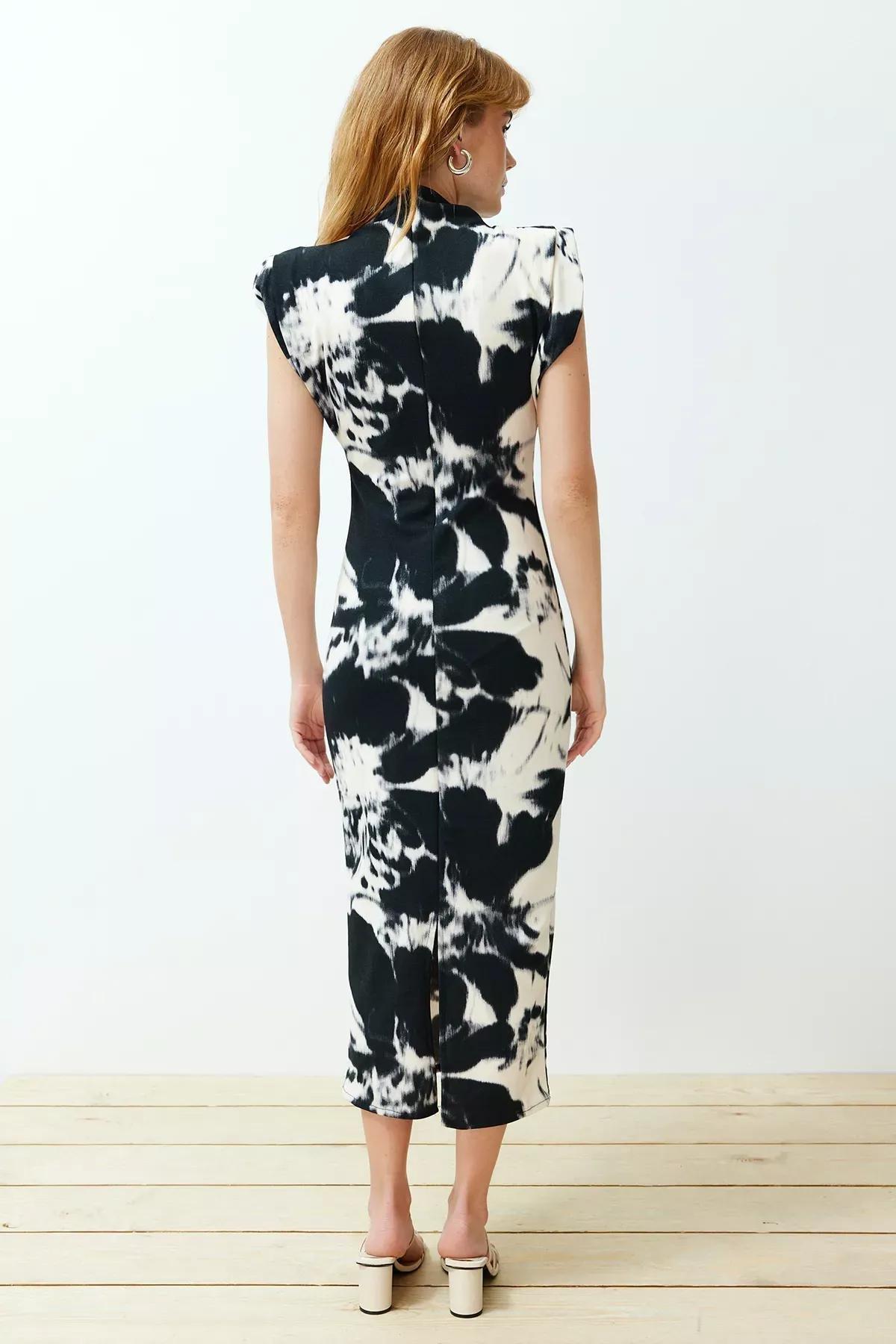 Multicolour Floral Padded Bodycon Maxi Dress, C101_5710, large image number 1