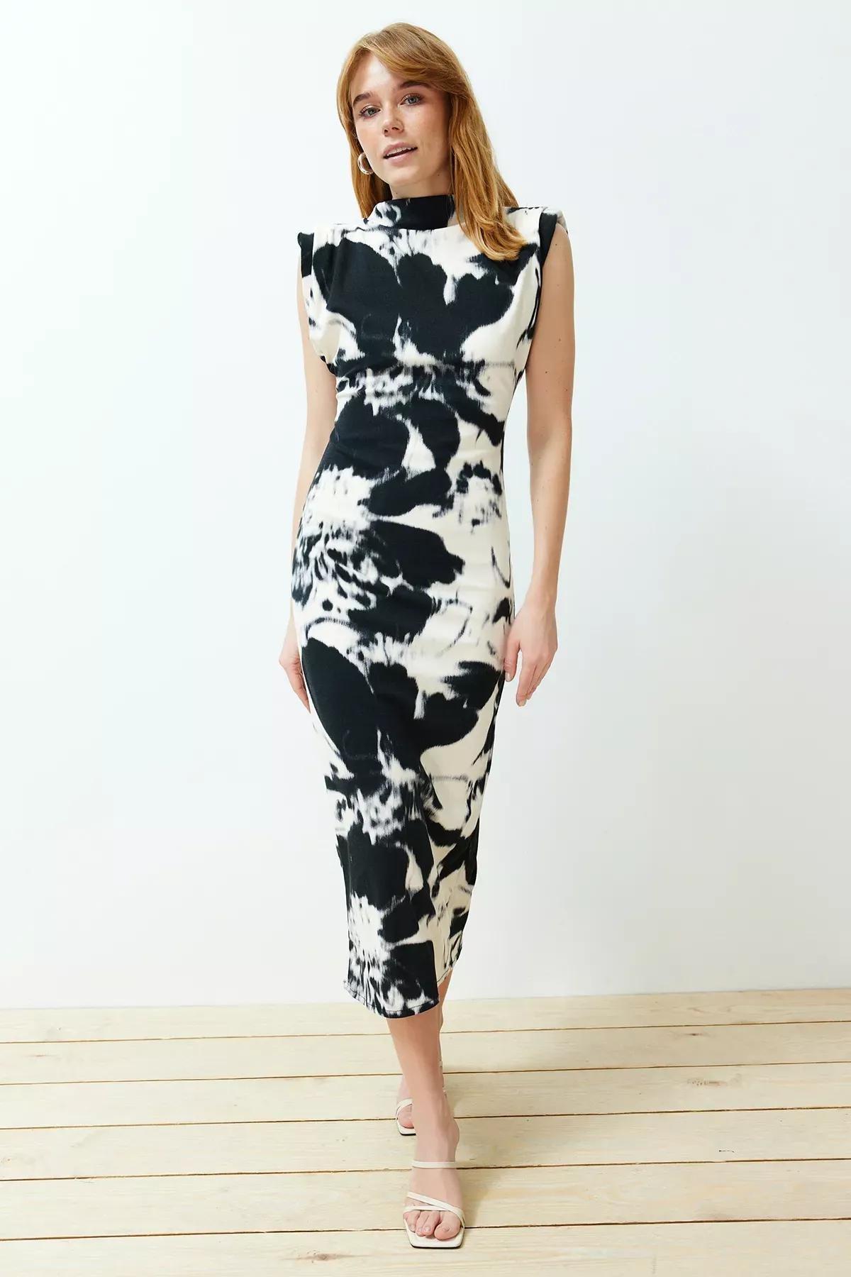 Multicolour Floral Padded Bodycon Maxi Dress, C101_5710, large image number 2