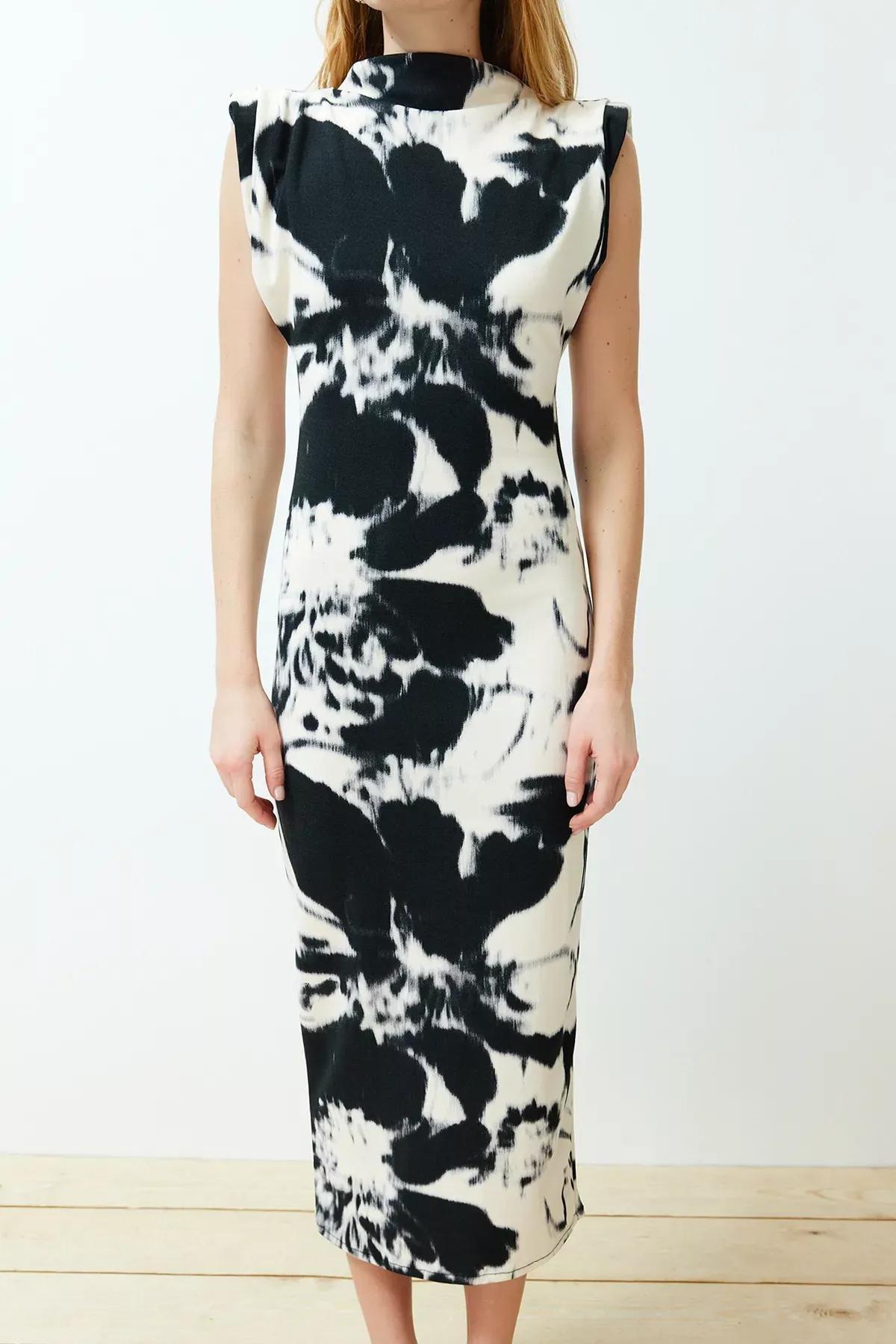 Multicolour Floral Padded Bodycon Maxi Dress, C101_5710, large image number 4