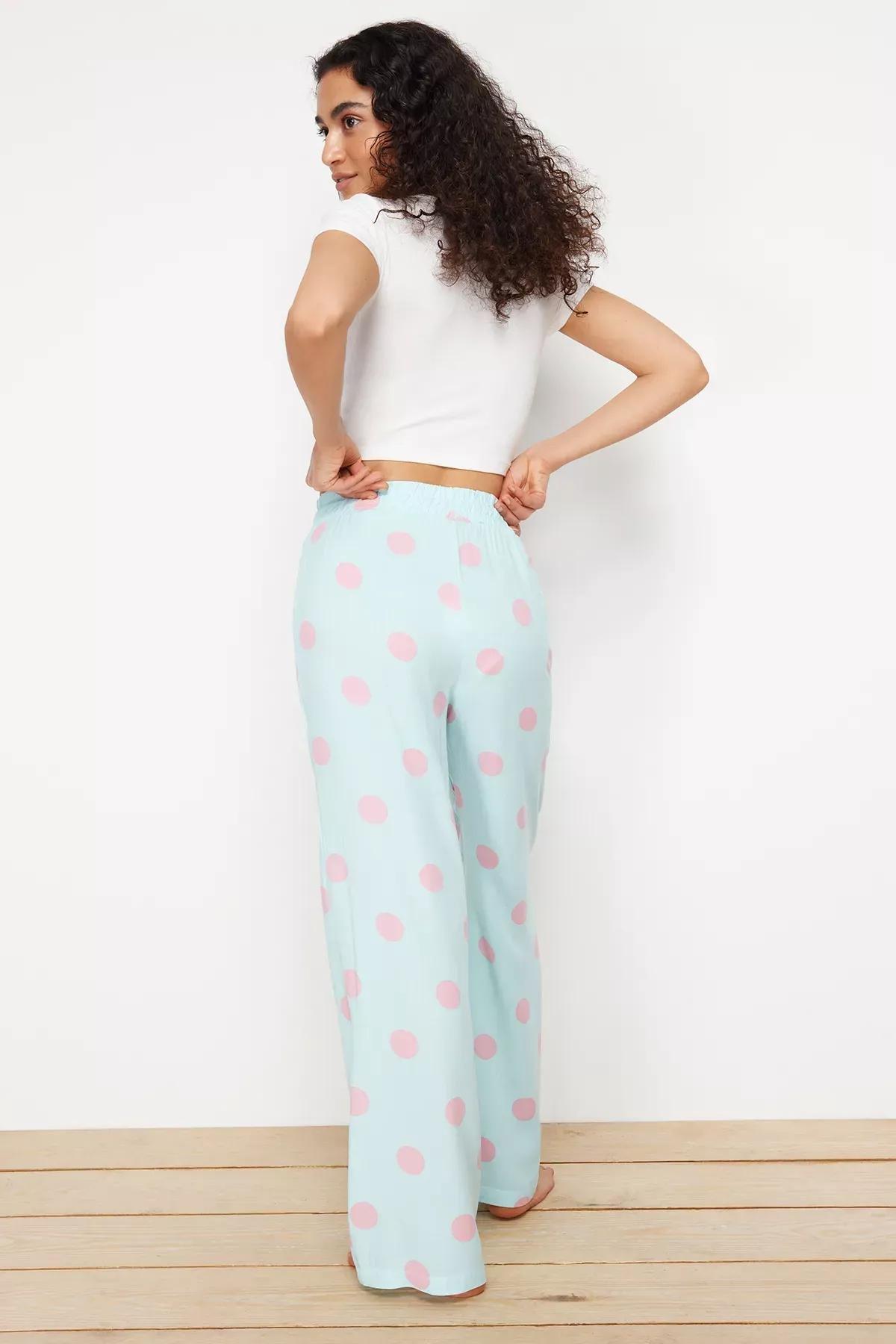 Blue-Multi Polka Dot Tie Pajama Bottoms, Blue-Multicolor, large image number 2