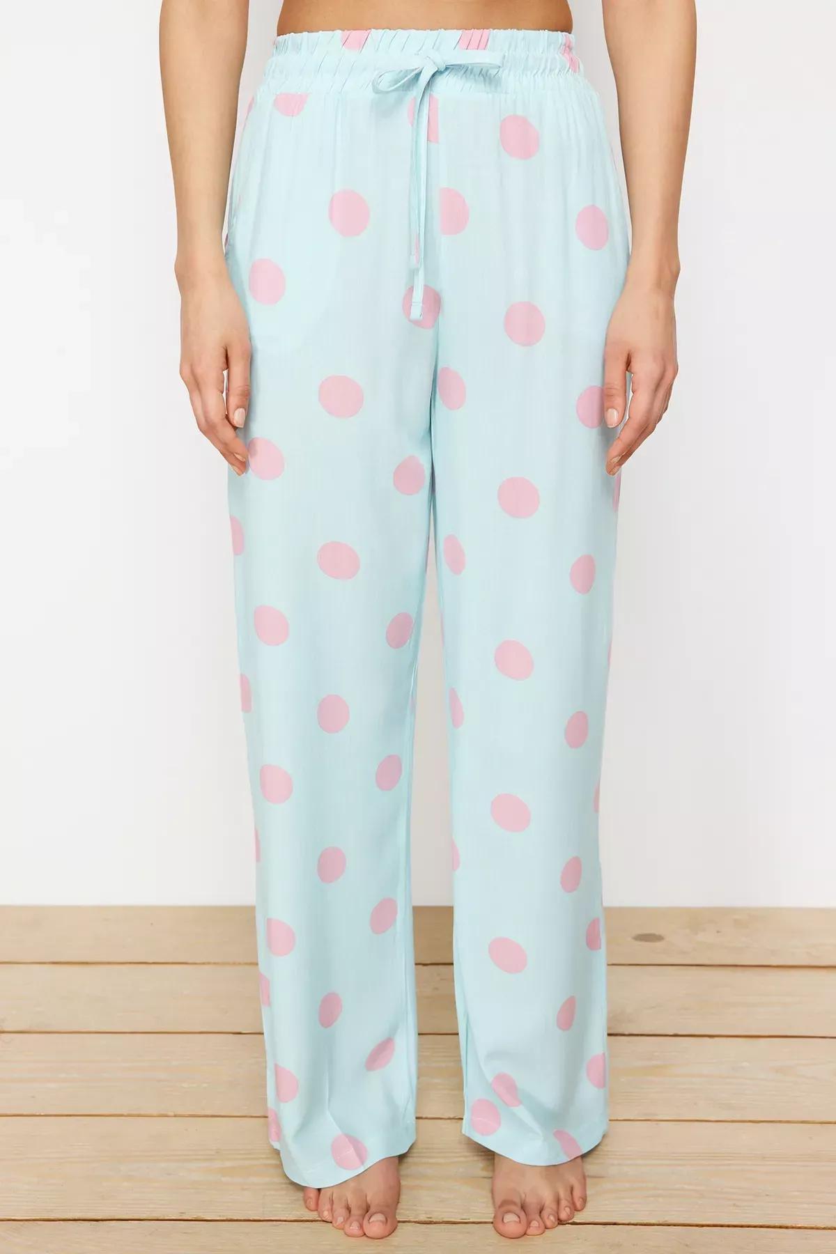 Blue-Multi Polka Dot Tie Pajama Bottoms, Blue-Multicolor, large image number 3