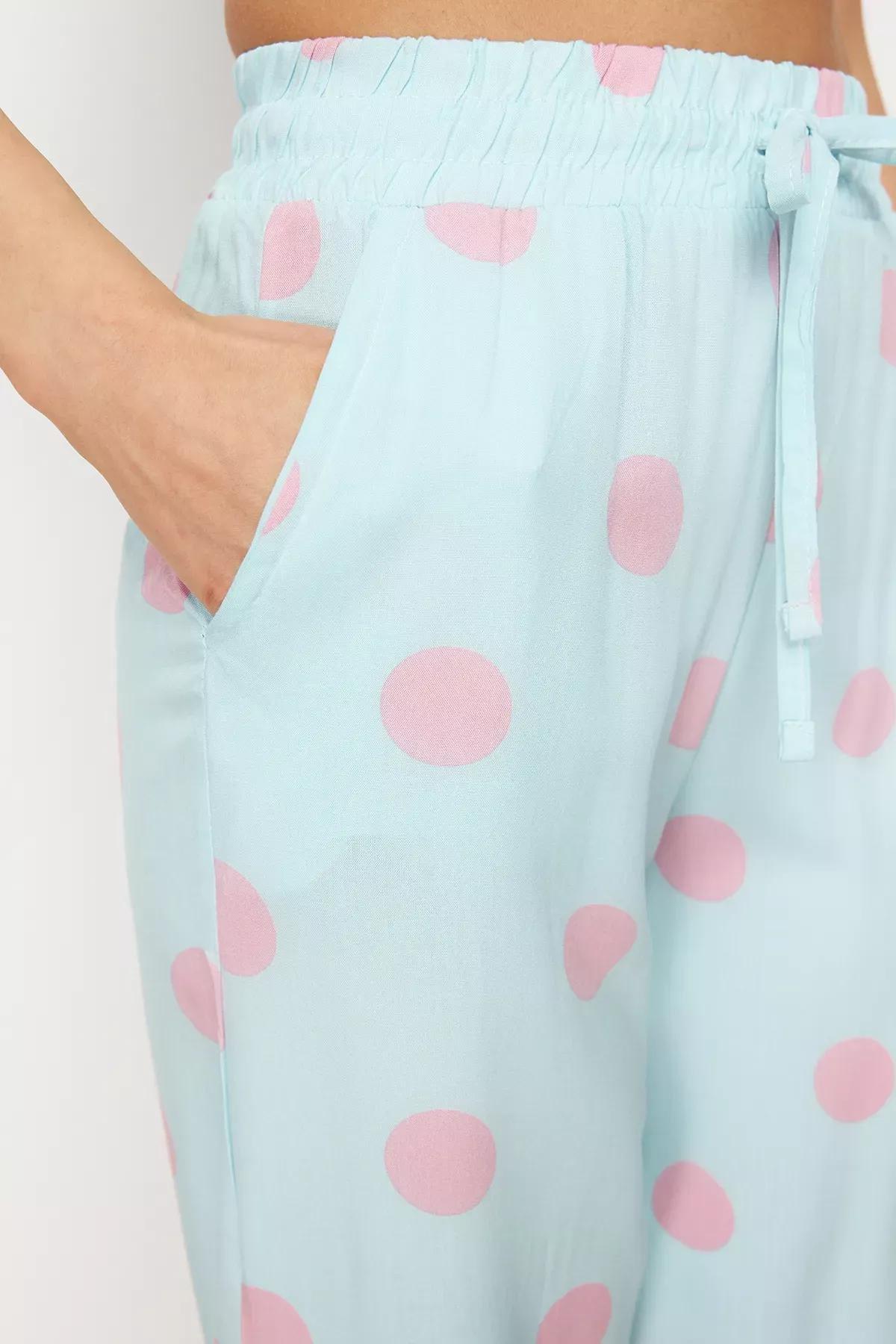 Blue-Multi Polka Dot Tie Pajama Bottoms, Blue-Multicolor, large image number 4