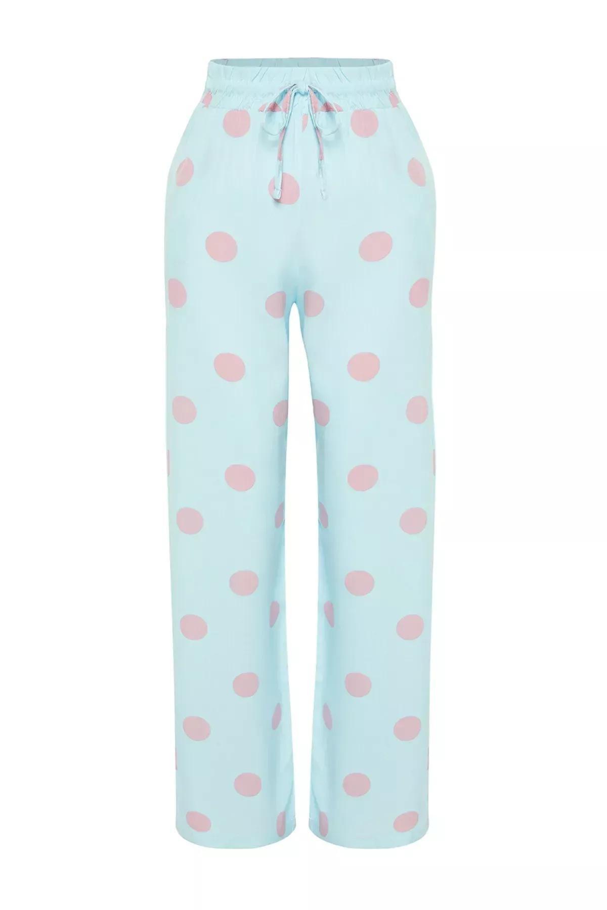 Blue-Multi Polka Dot Tie Pajama Bottoms, Blue-Multicolor, large image number 5