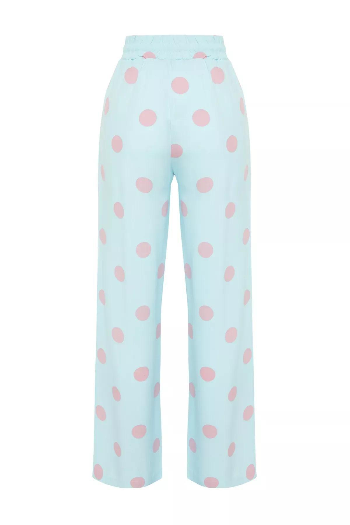 Blue-Multi Polka Dot Tie Pajama Bottoms, Blue-Multicolor, large image number 6