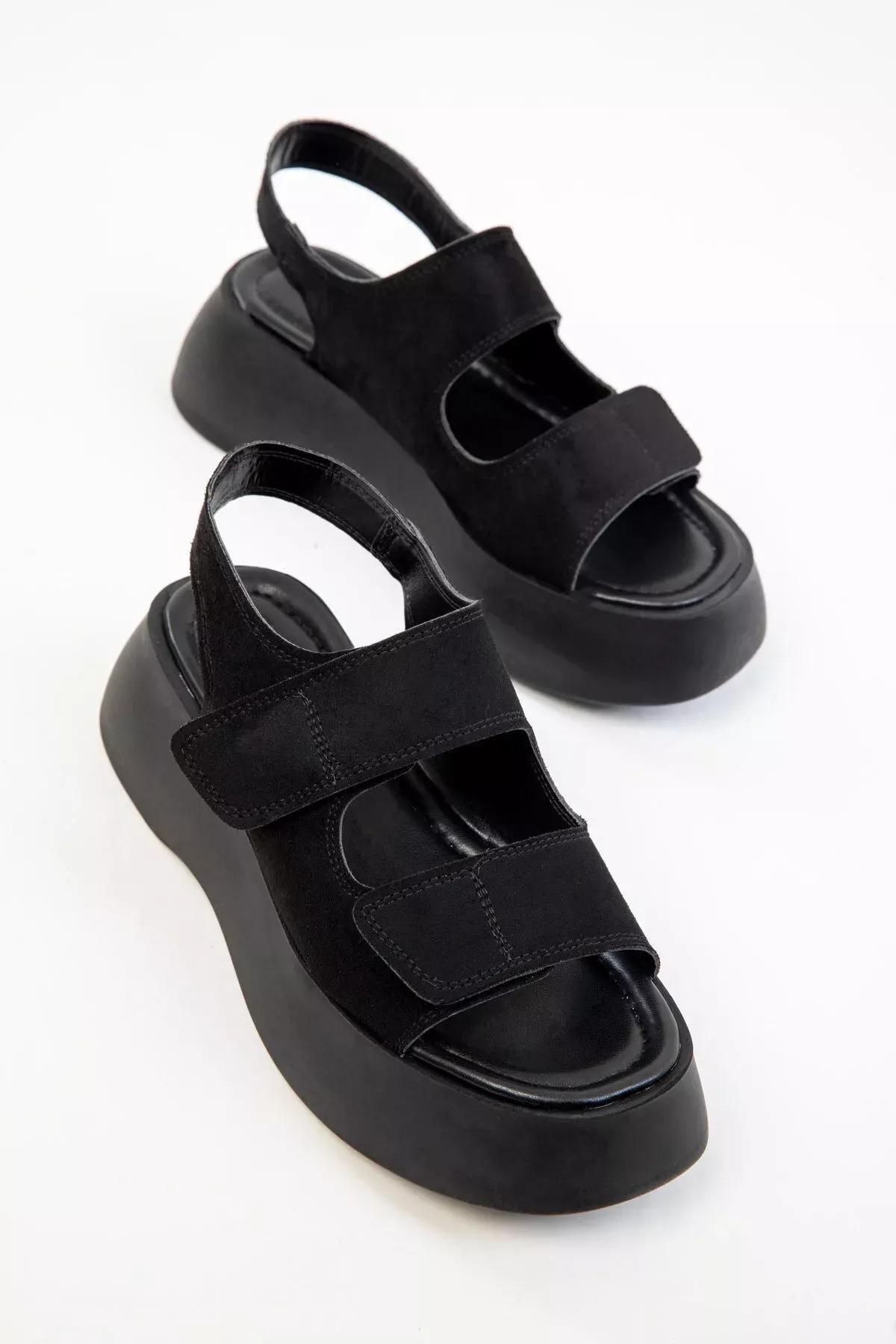 Black Suede Sandals, C101_2531, large image number 3
