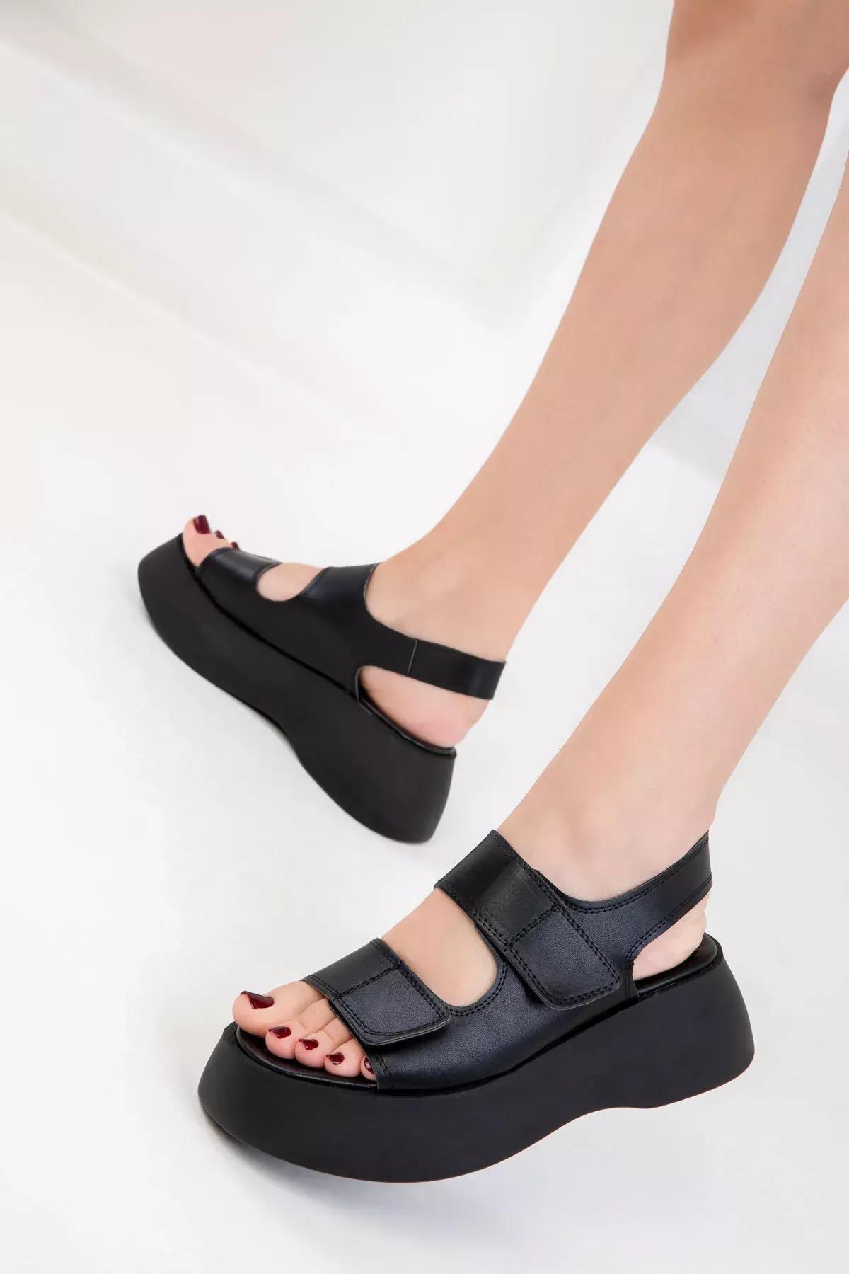 Black Sandals, BLACK, large image number 2