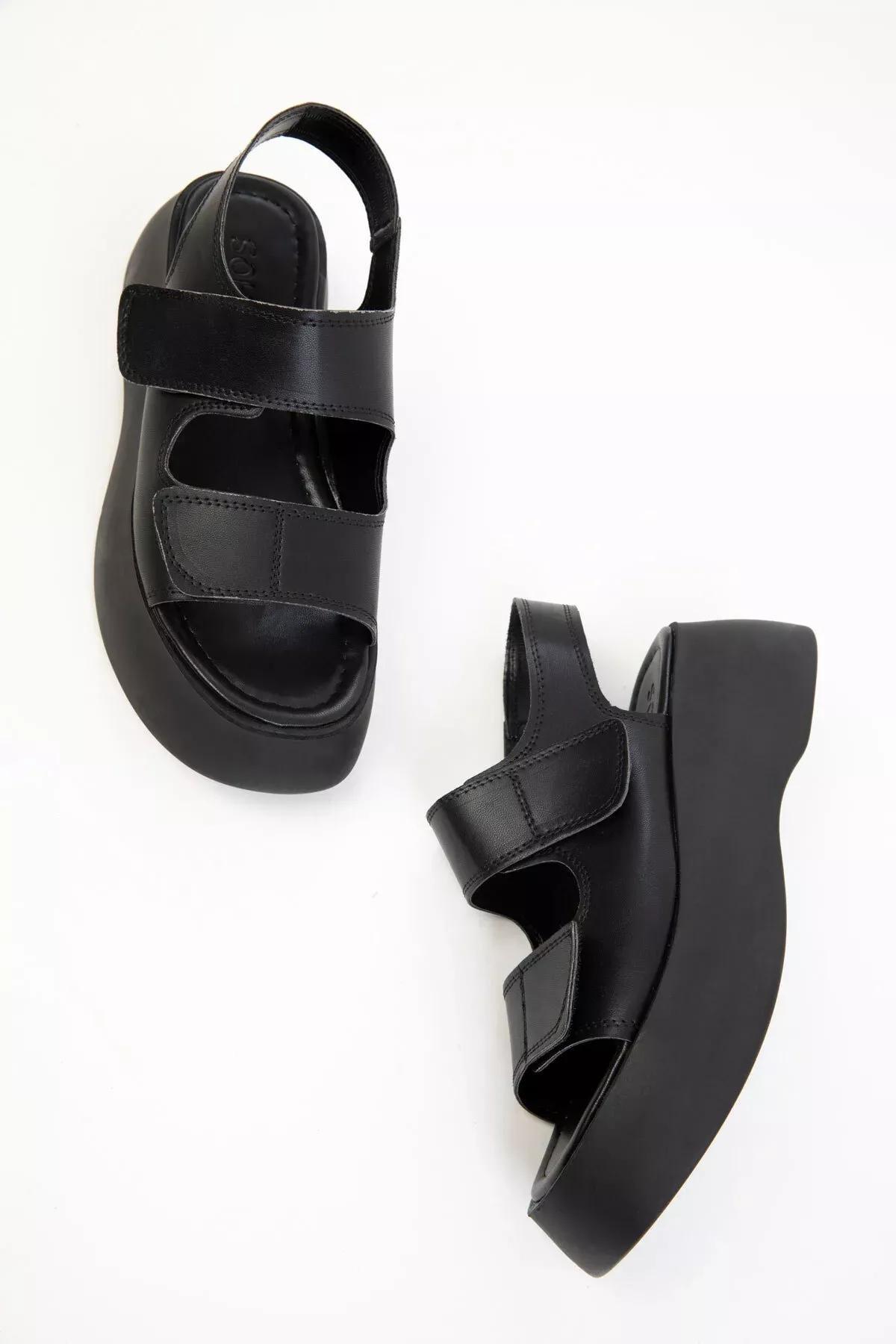 Black Sandals, BLACK, large image number 3
