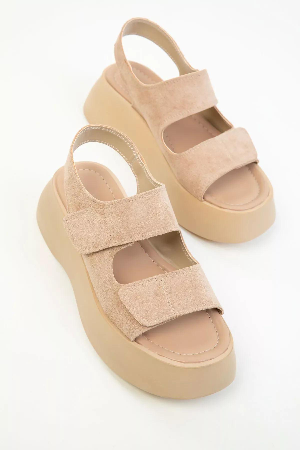 Nude Suede Sandals, C101_4440, large image number 3