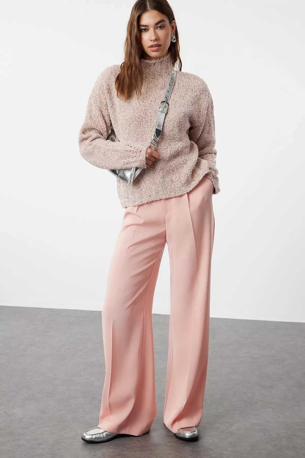 White Textured Cropped Sweater, POWDER, large image number 1